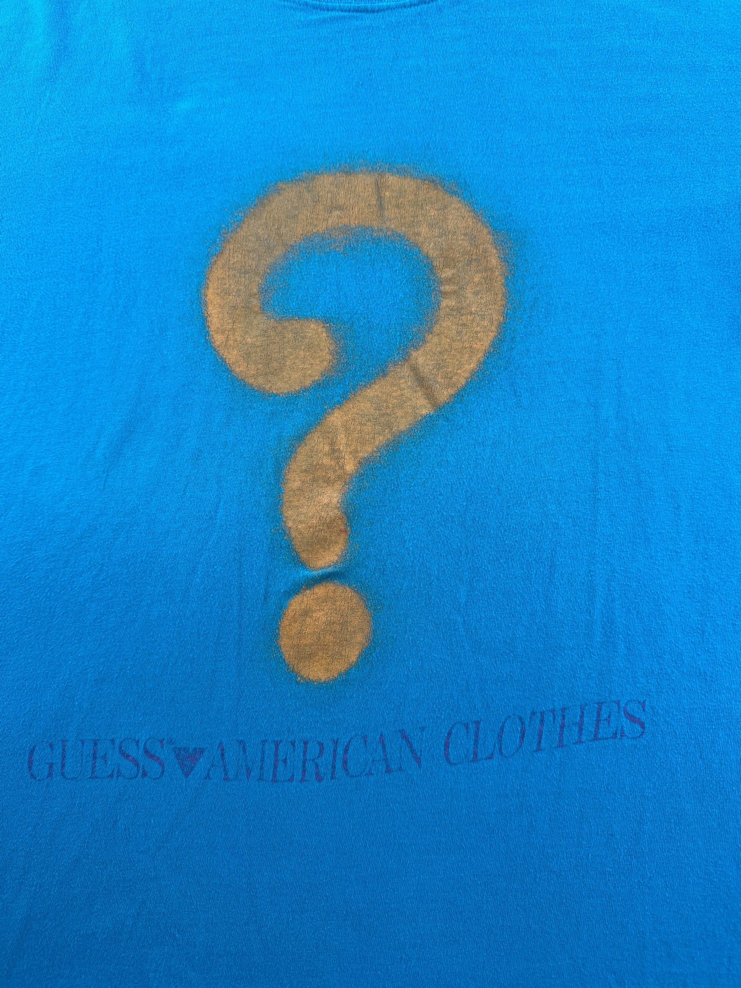 Graphic of Vintage Guess American Clothes Tee SZ XL
