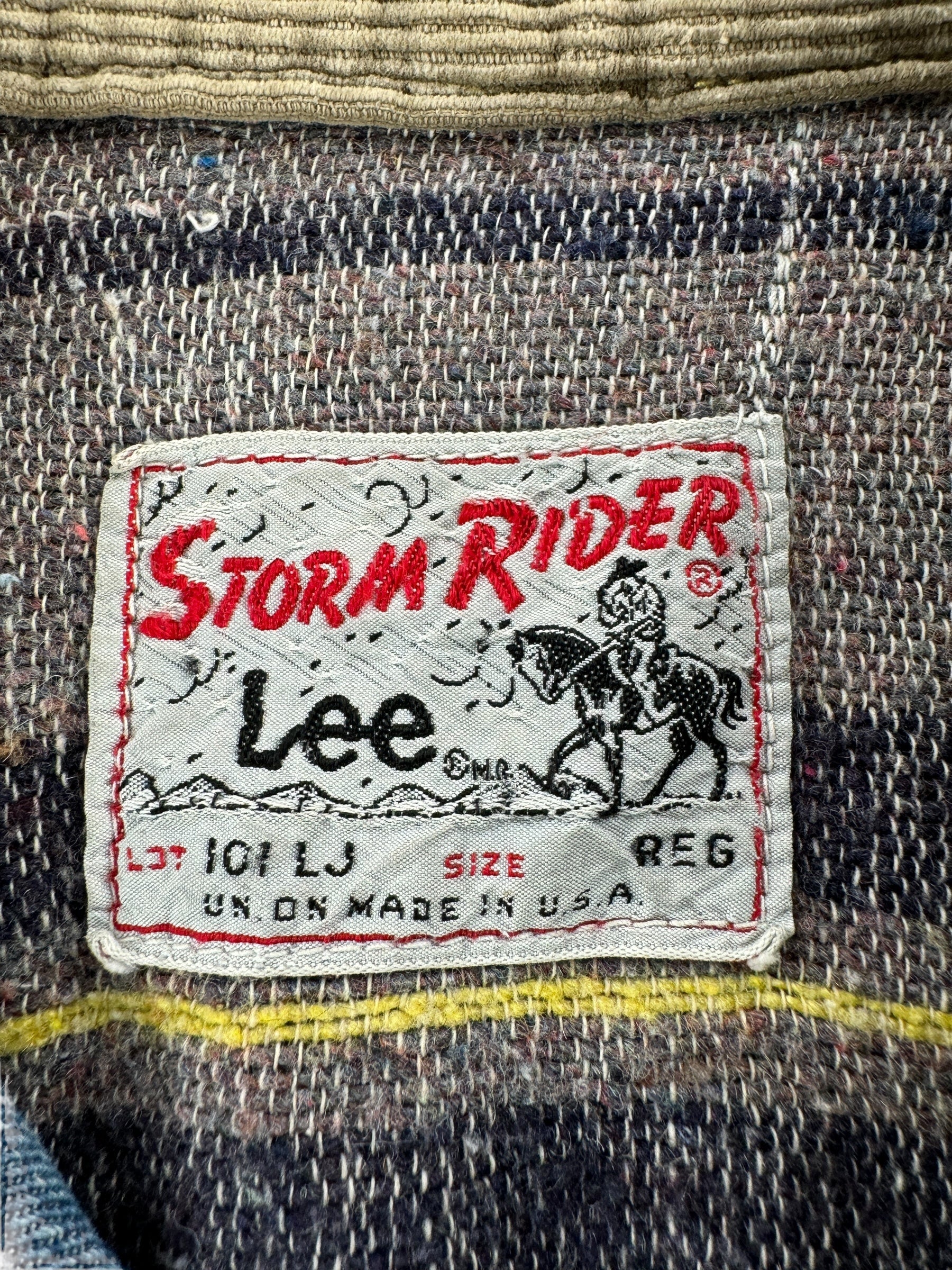 Label on Vintage Lee 101-LJ Storm Rider Jacket SZ XXL