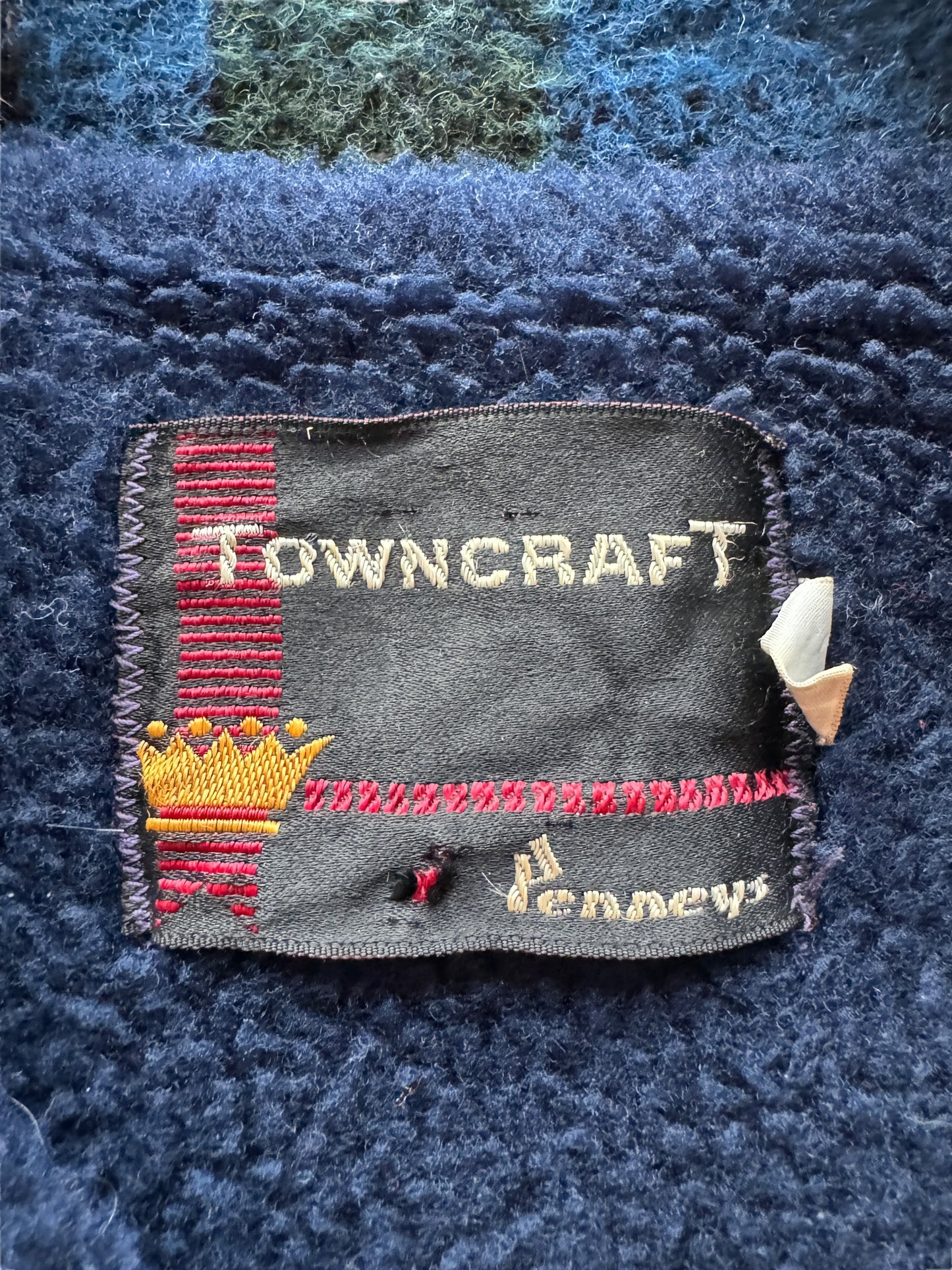 tag on Vintage Penneys Towncraft Fleece Lined Wool Coat SZ M