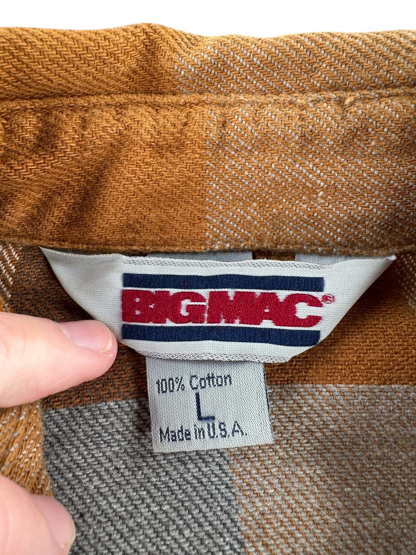 Label on Vintage Big Mac Cotton Flannel SZ L