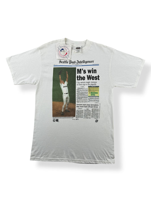 Front of Vintage Seattle Mariners Win The West 1995 Tee SZ L