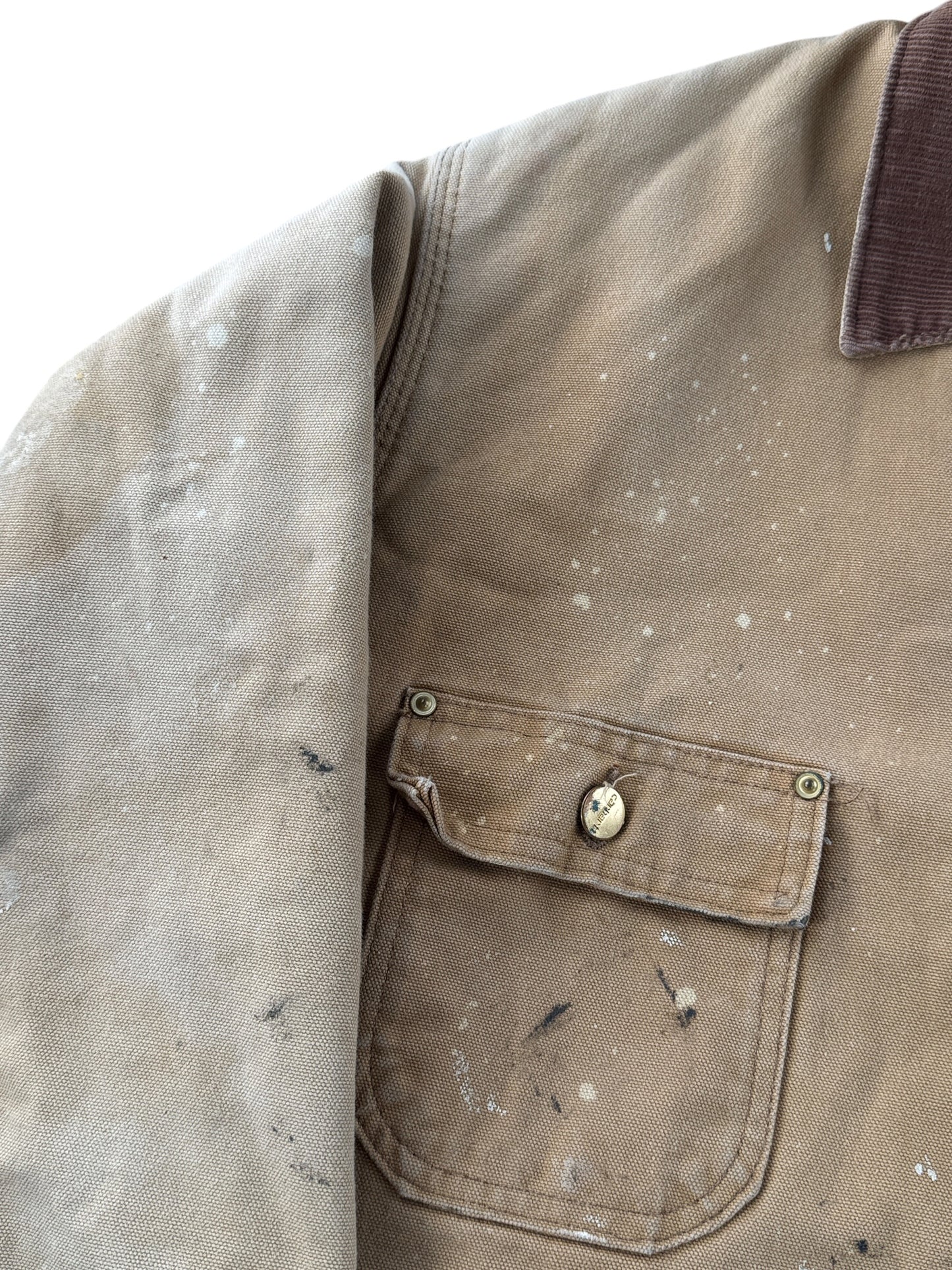Paint on Vintage Carhartt Paint Splattered Chore Coat SZ XL
