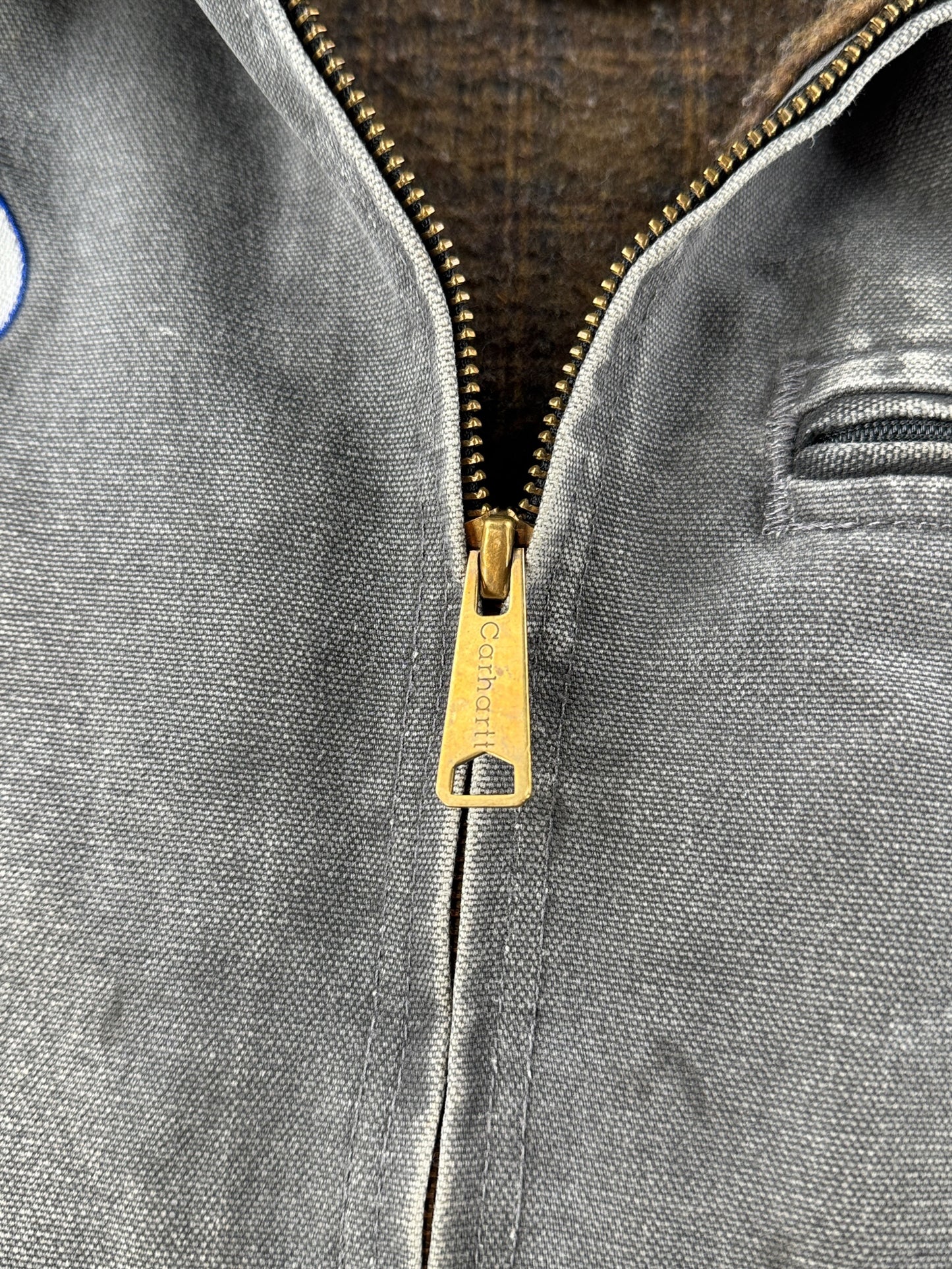 Zipper on Carhartt Gravel Detroit Jacket SZ XL