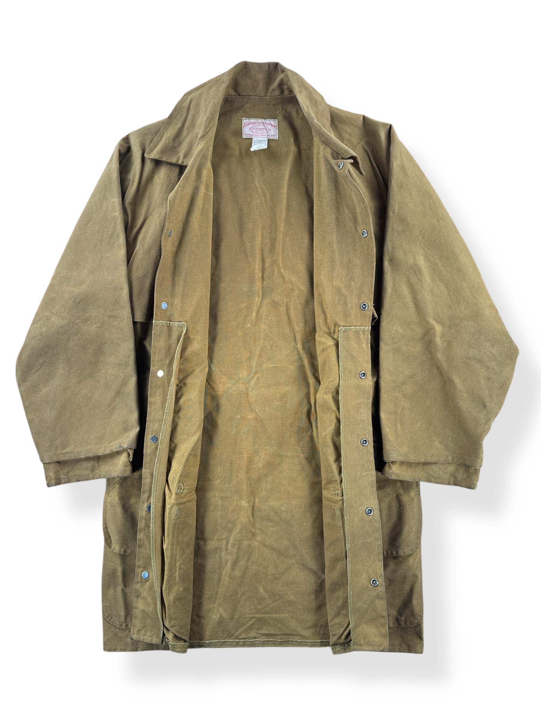 Inside of Vintage Filson Style 68 Tin Cloth Jacket SZ S