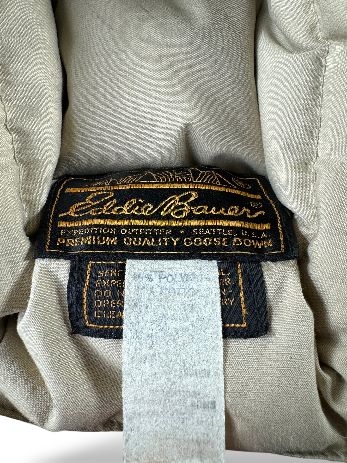 Label on Vintage Eddie Bauer Duck Camo Down Hat OS