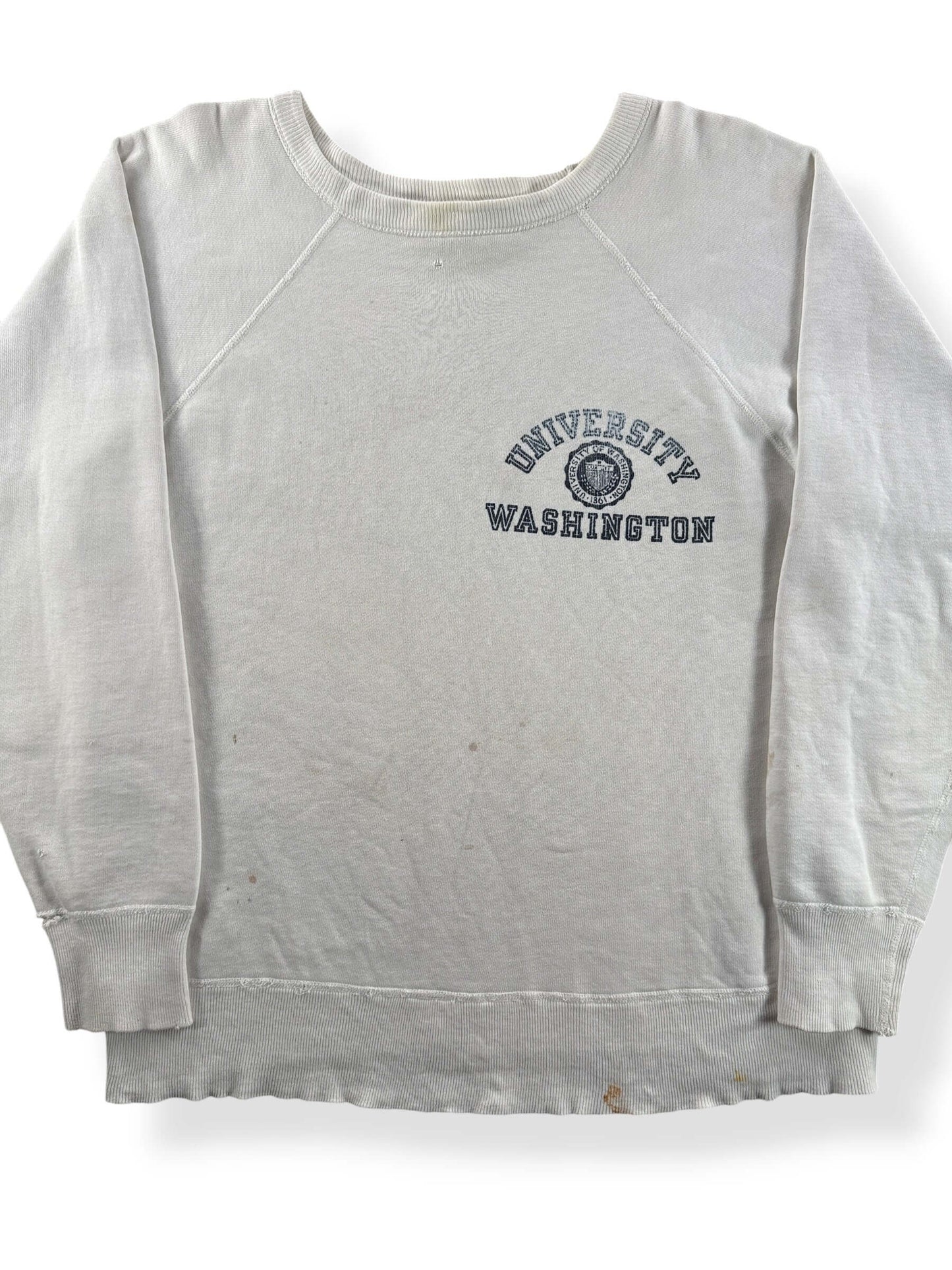 Front Close Up of Vintage UW Champion Running Man Crewneck SZ XL (Fits L)