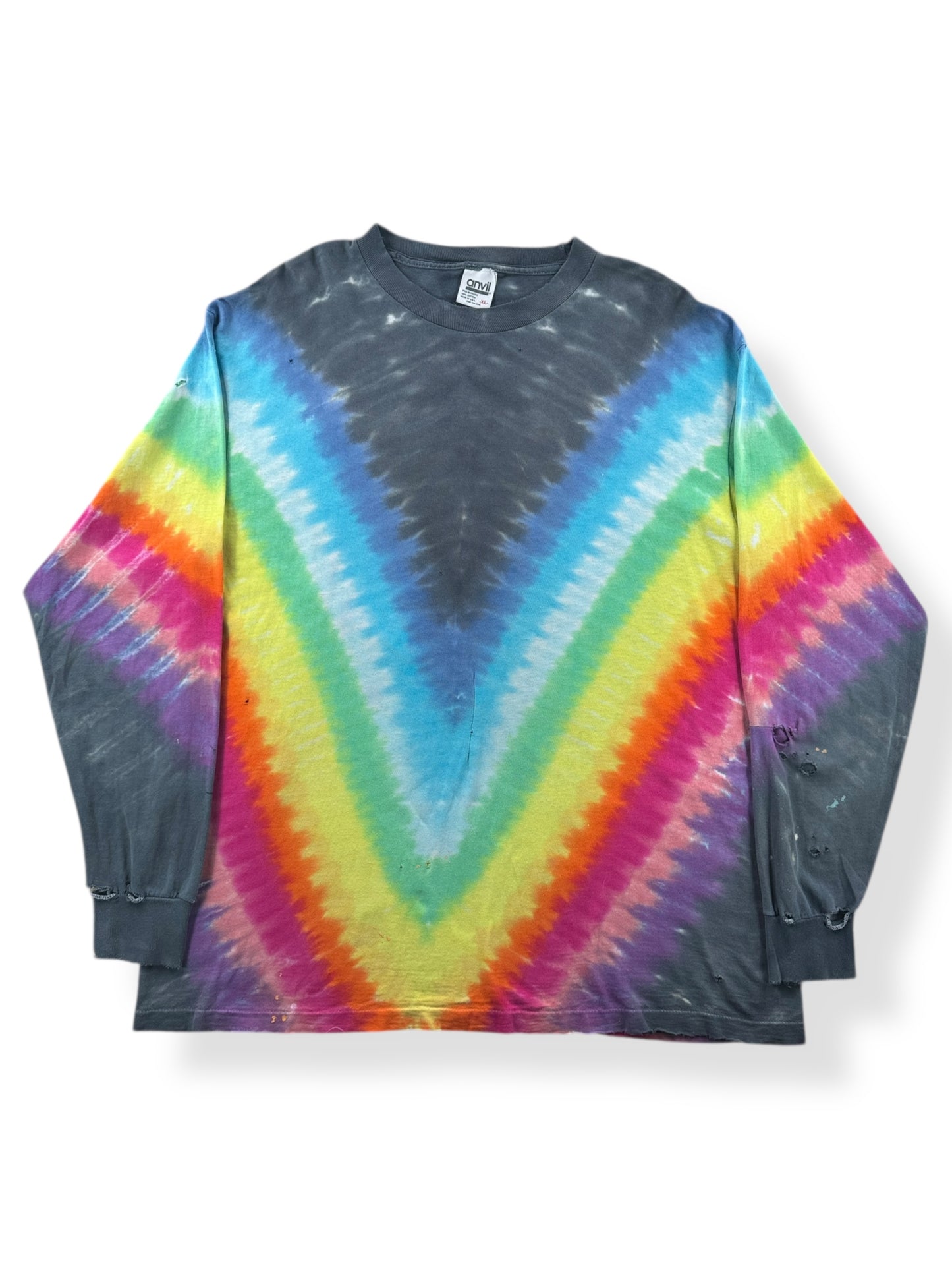 Front of Vintage Long Sleeve Tie Dye Tee SZ XL