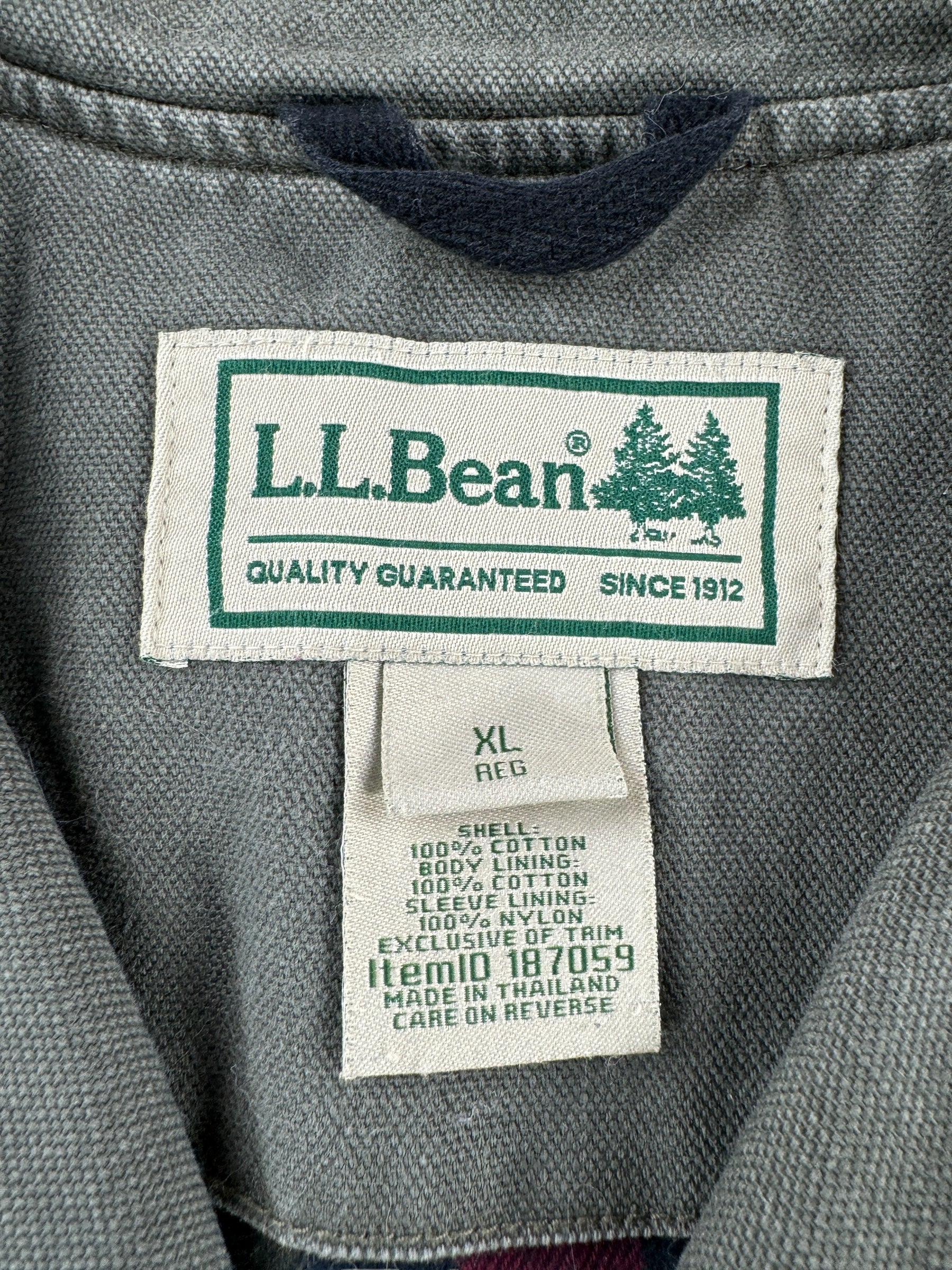 Tag on Vintage LL Bean Barn Coat SZ XL