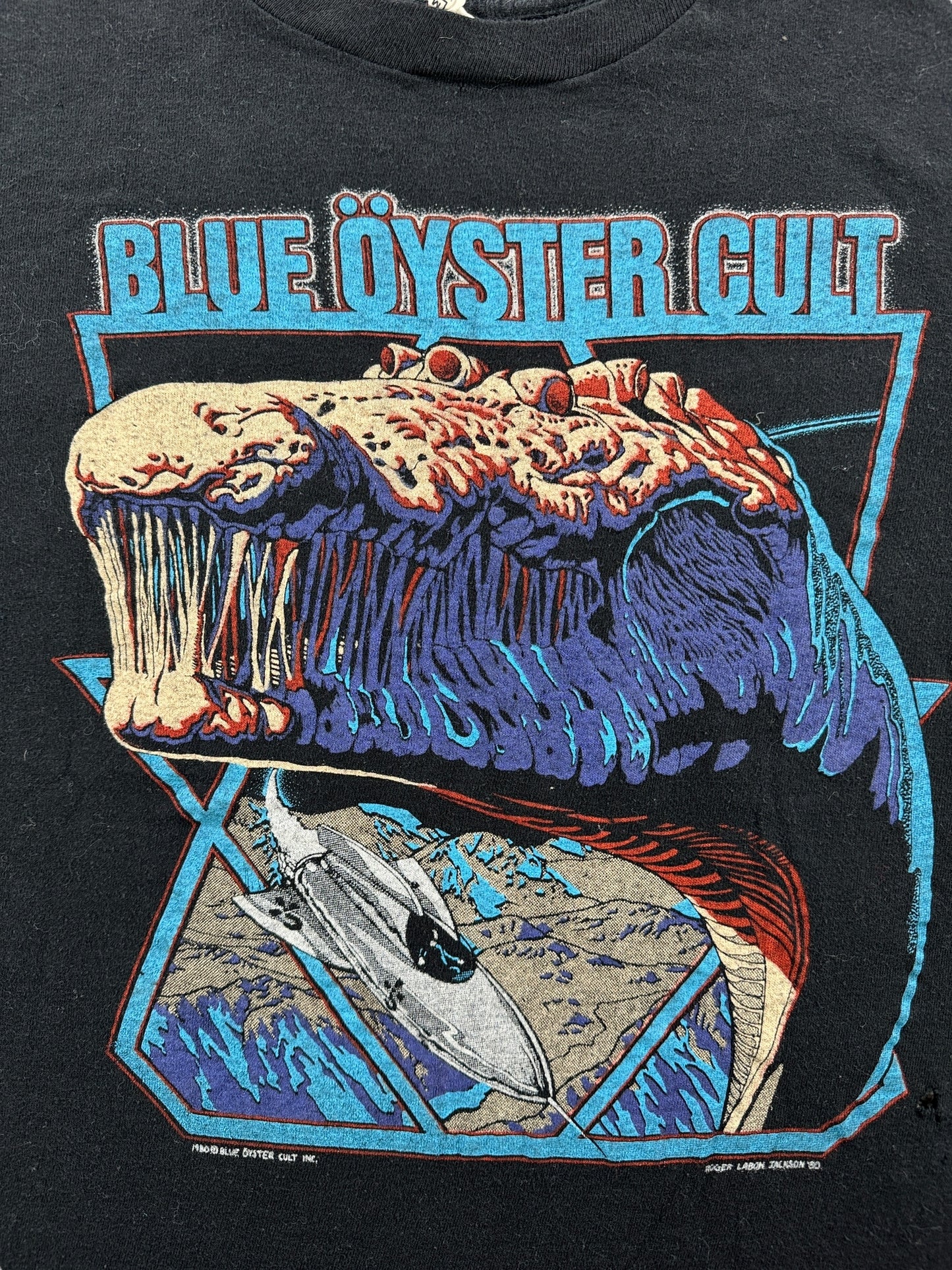 Front Graphic of Vintage Blue Oyster Cult 2-Sided Tee SZ S
