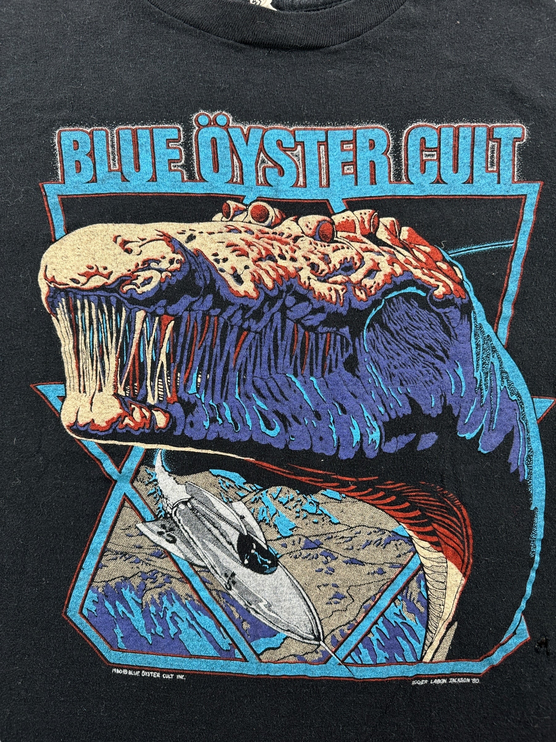 Front Graphic of Vintage Blue Oyster Cult 2-Sided Tee SZ S