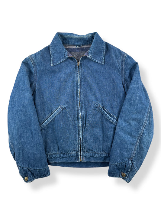 Front of Vintage Blanket Lined Denim Jacket SZ S