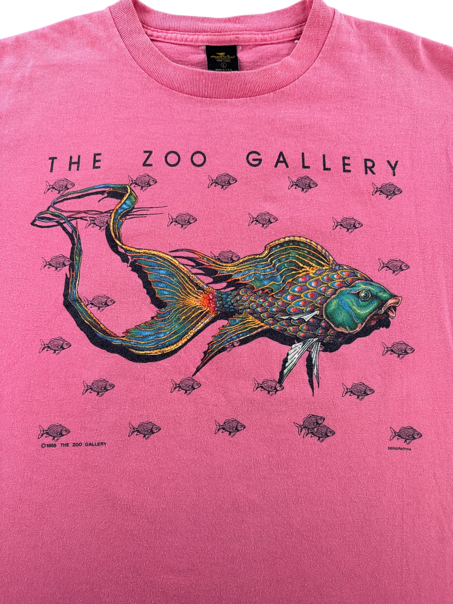 Graphic of Vintage Pink Zoo Gallery Wizard Tee SZ L (Fits M)