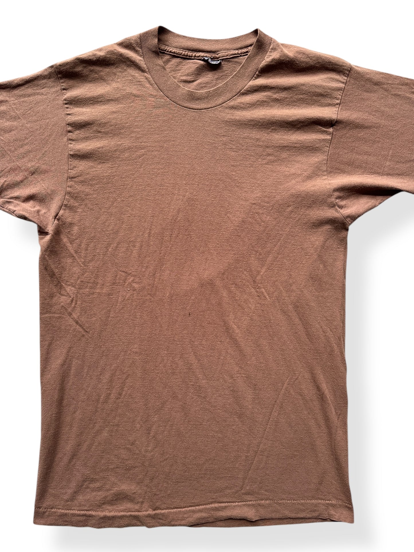 Front Close Up of Vintage Brown Single Stitch Tee SZ S