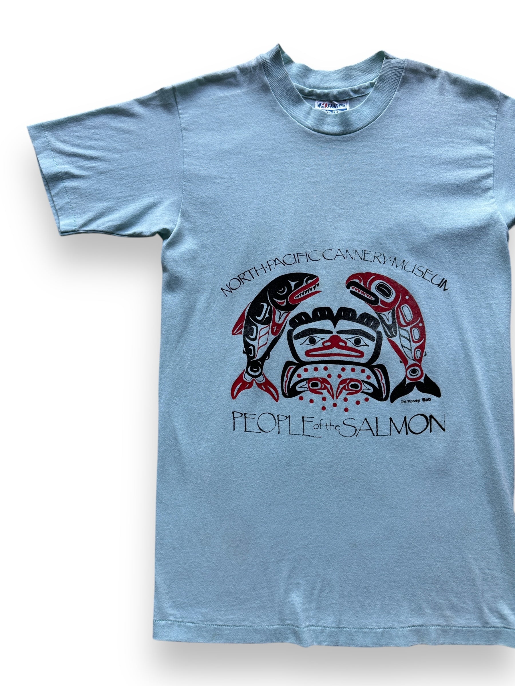 front right of Vintage People of the Salmon Tee SZ XS