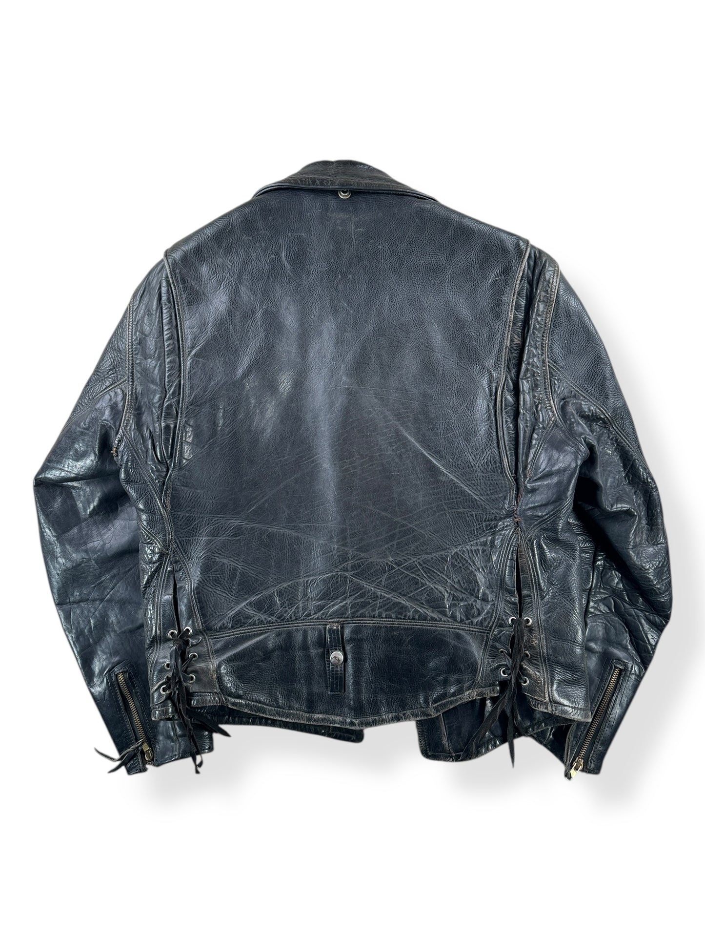 Back of Vintage Beck Northeaster Leather Jacket SZ M