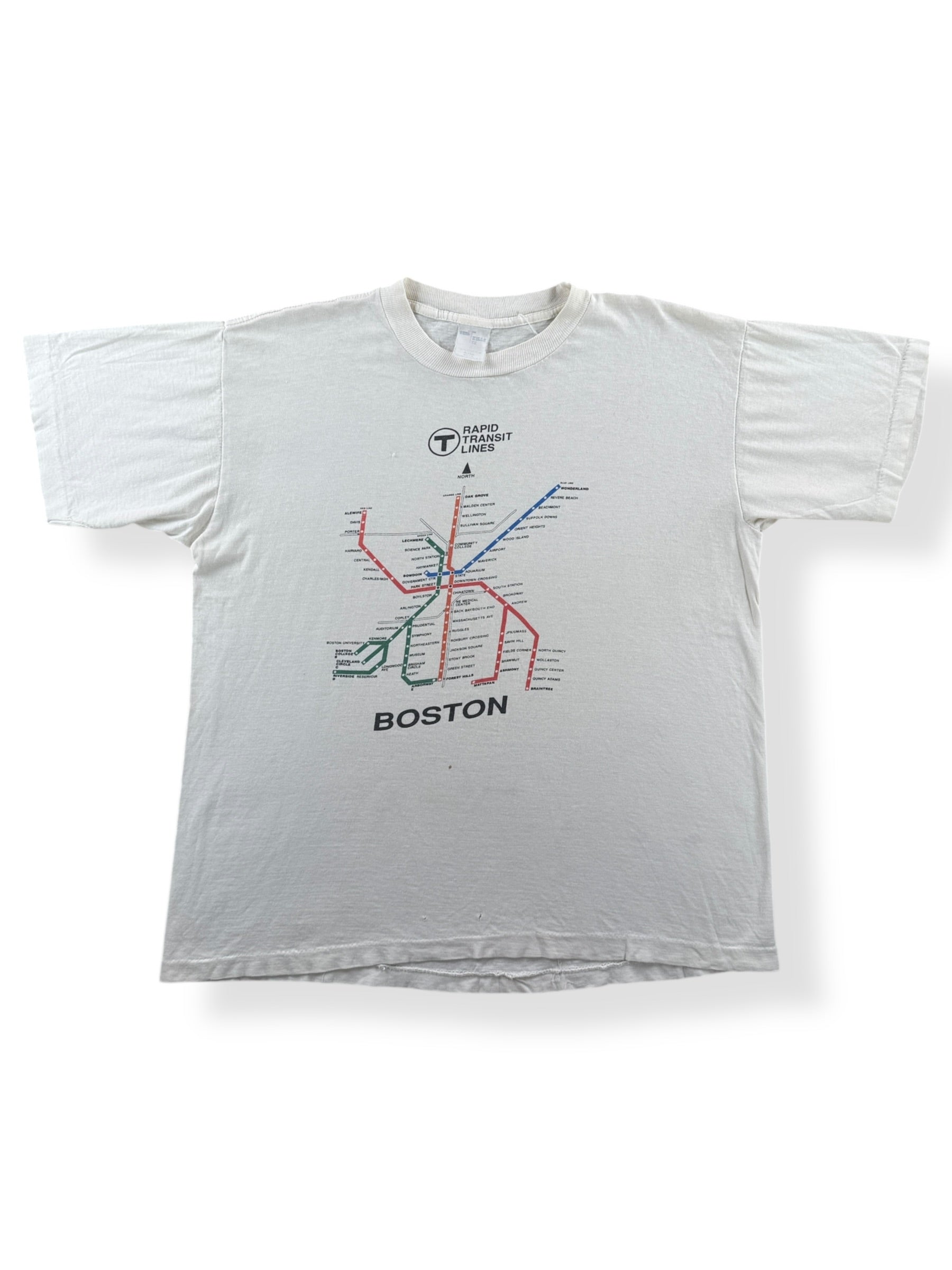 Front of Vintage Boston MBTA Subway Tee SZ L