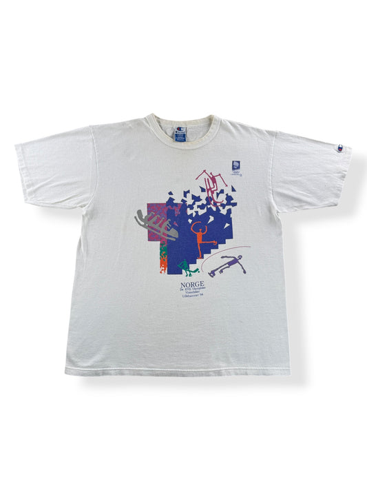 Front of Vintage Champion Lillehammer '94 Olympics Tee SZ L