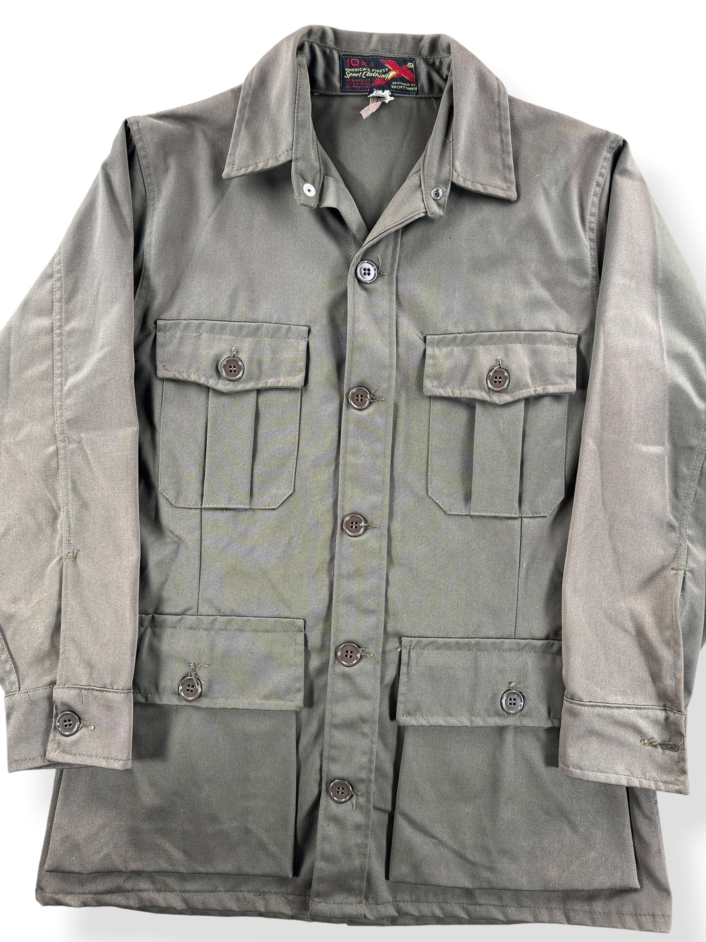 Front Close Up of Vintage 10x Brand Hunting Jacket SZ M
