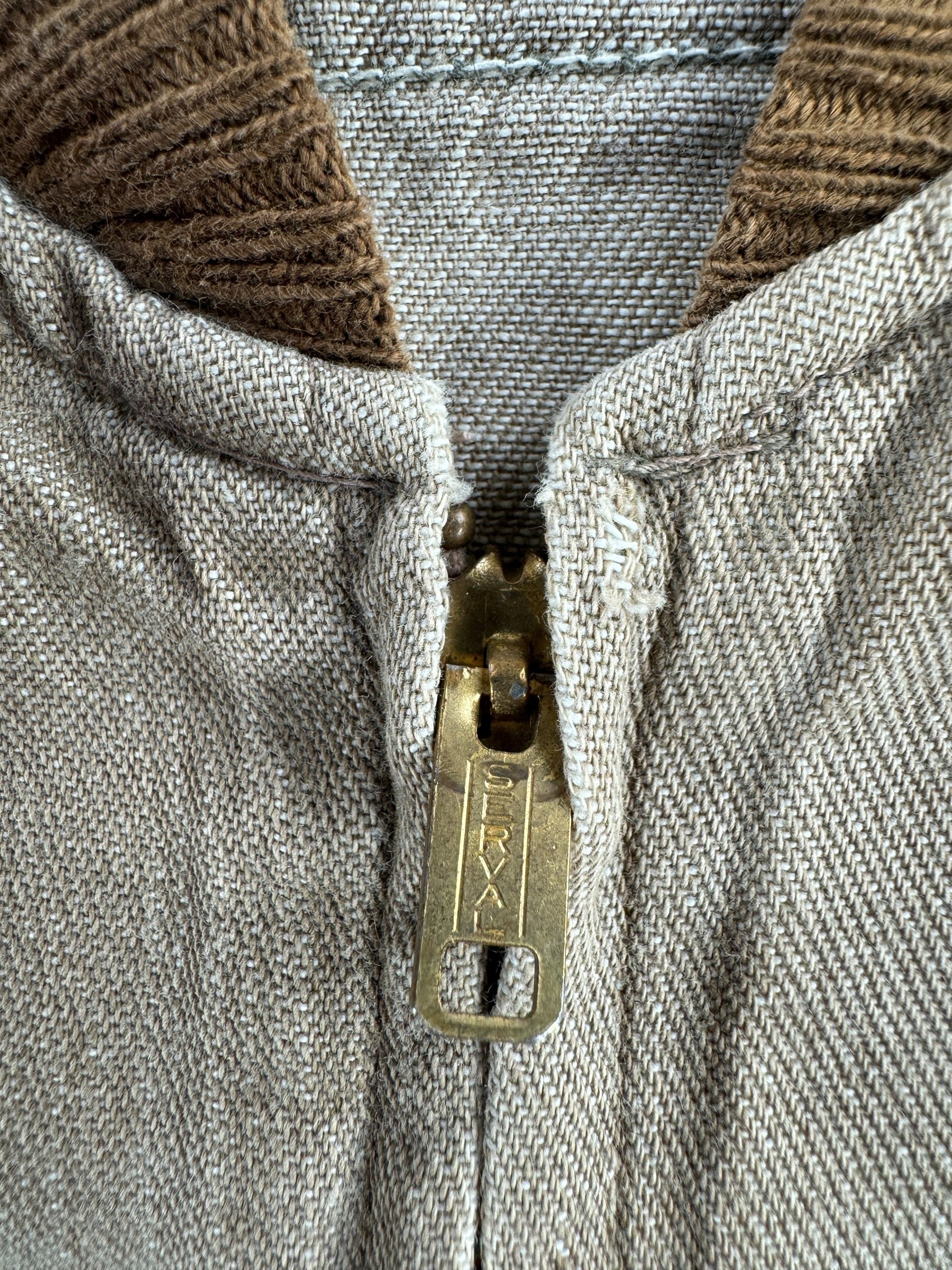 Zipper on Vintage Thrashed Bomber Jacket SZ L