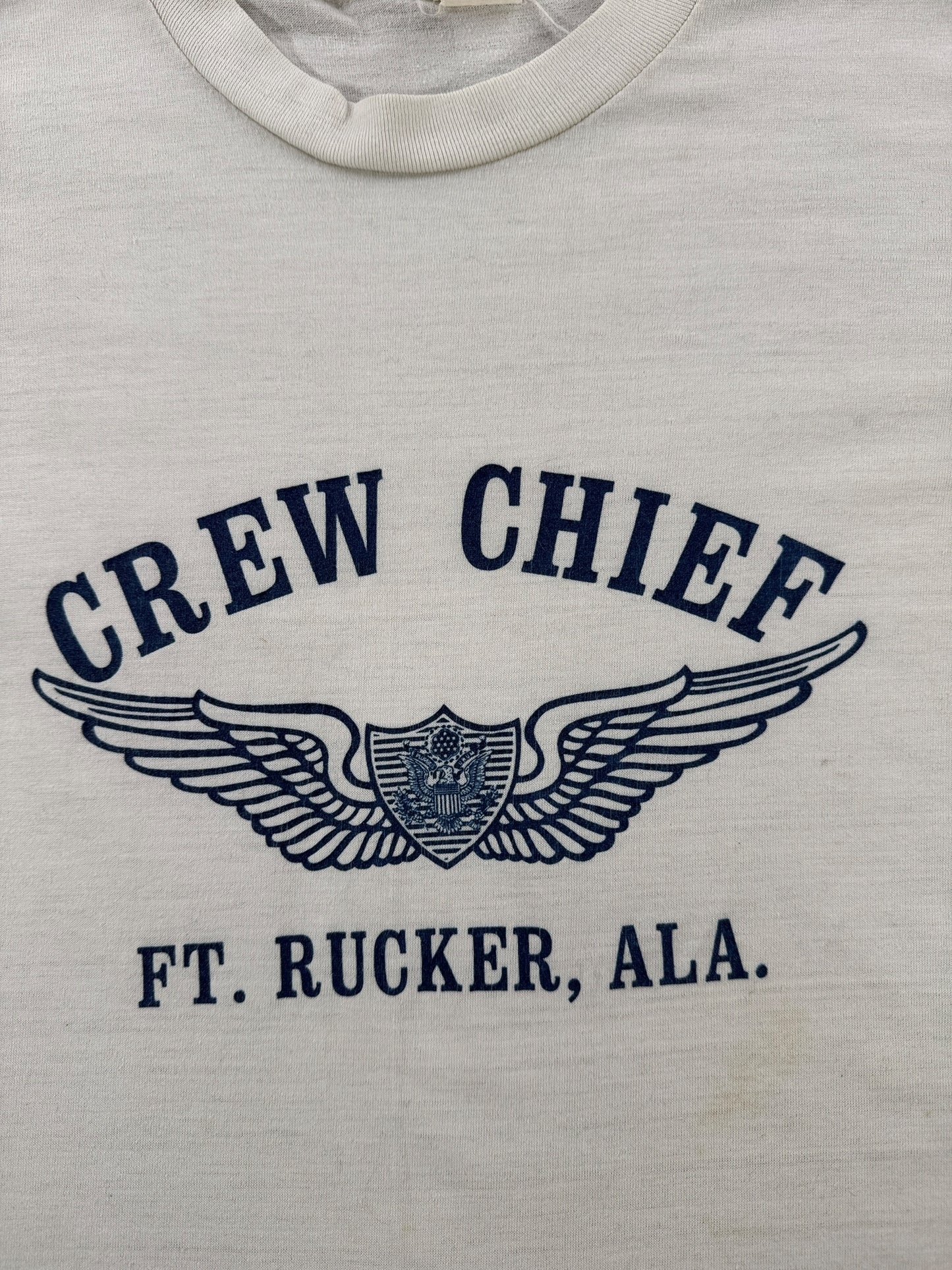 Graphic of Vintage Fort Rucker Alaska Crew Chief Tee SZ S