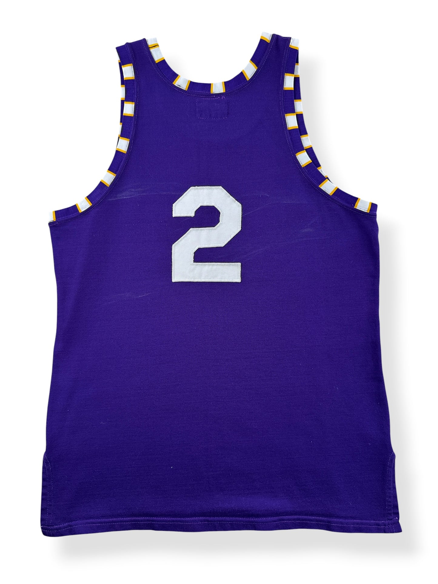 Back of Vintage Southland "2" Purple Tank Top Jersey SZ L (Fits M)