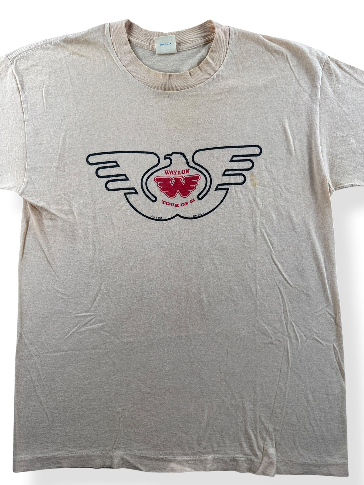 Front Close Up of Vintage Waylon '81 Tee SZ L