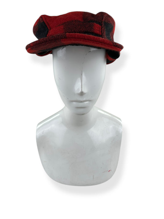 Front View of Filson Red & Black Mackinaw Wool Hat SZ L