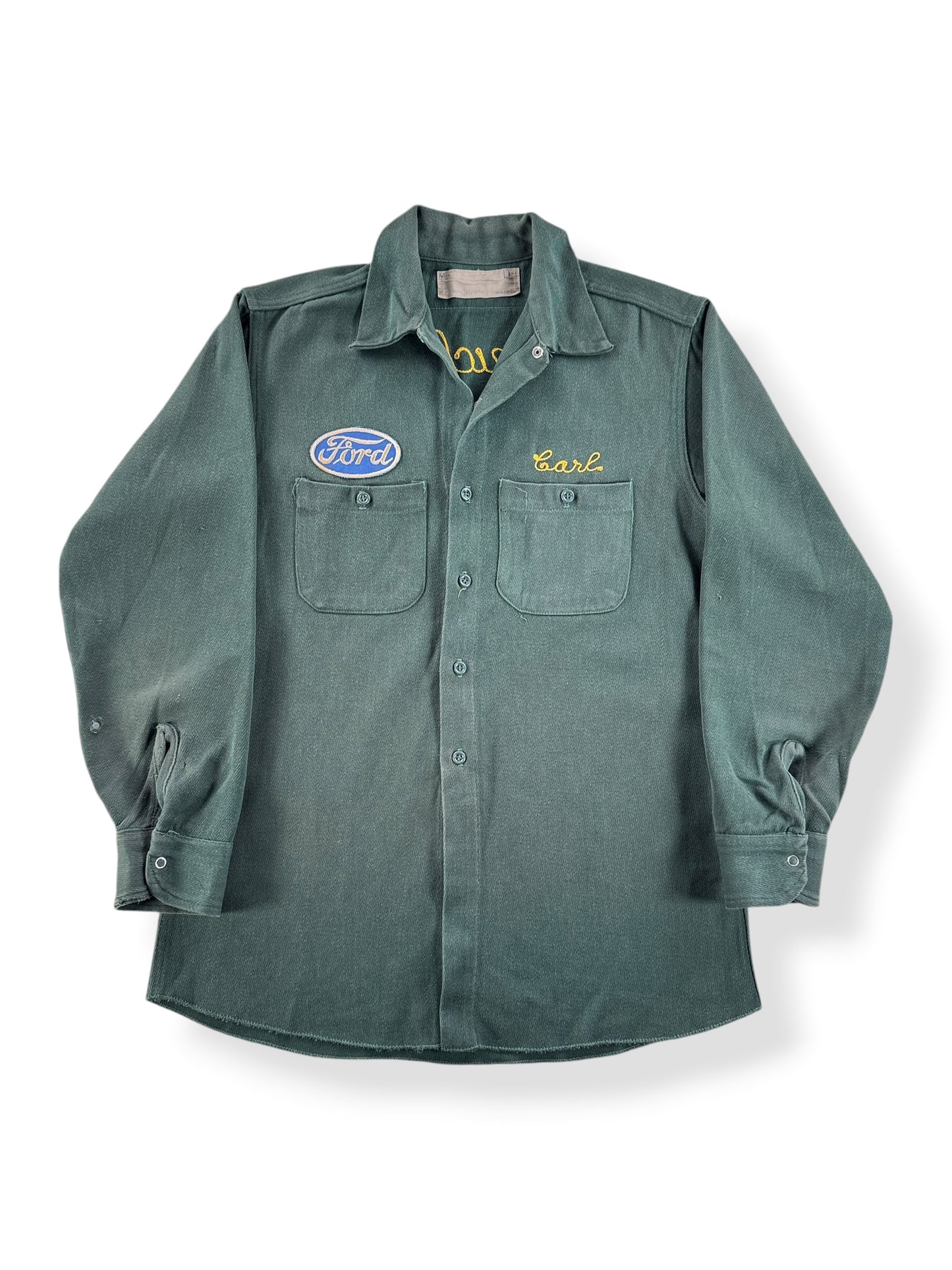 Front of Vintage Scolnick Brothers English Ford Chainstitch Jacket SZ M