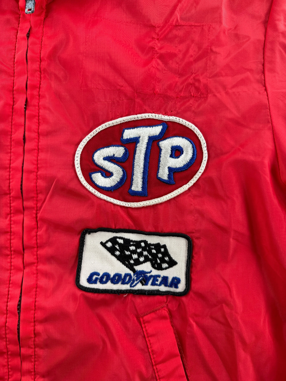 Patches on Vintage 60s/70s Racing Patch Windbreaker Jacket SZ S