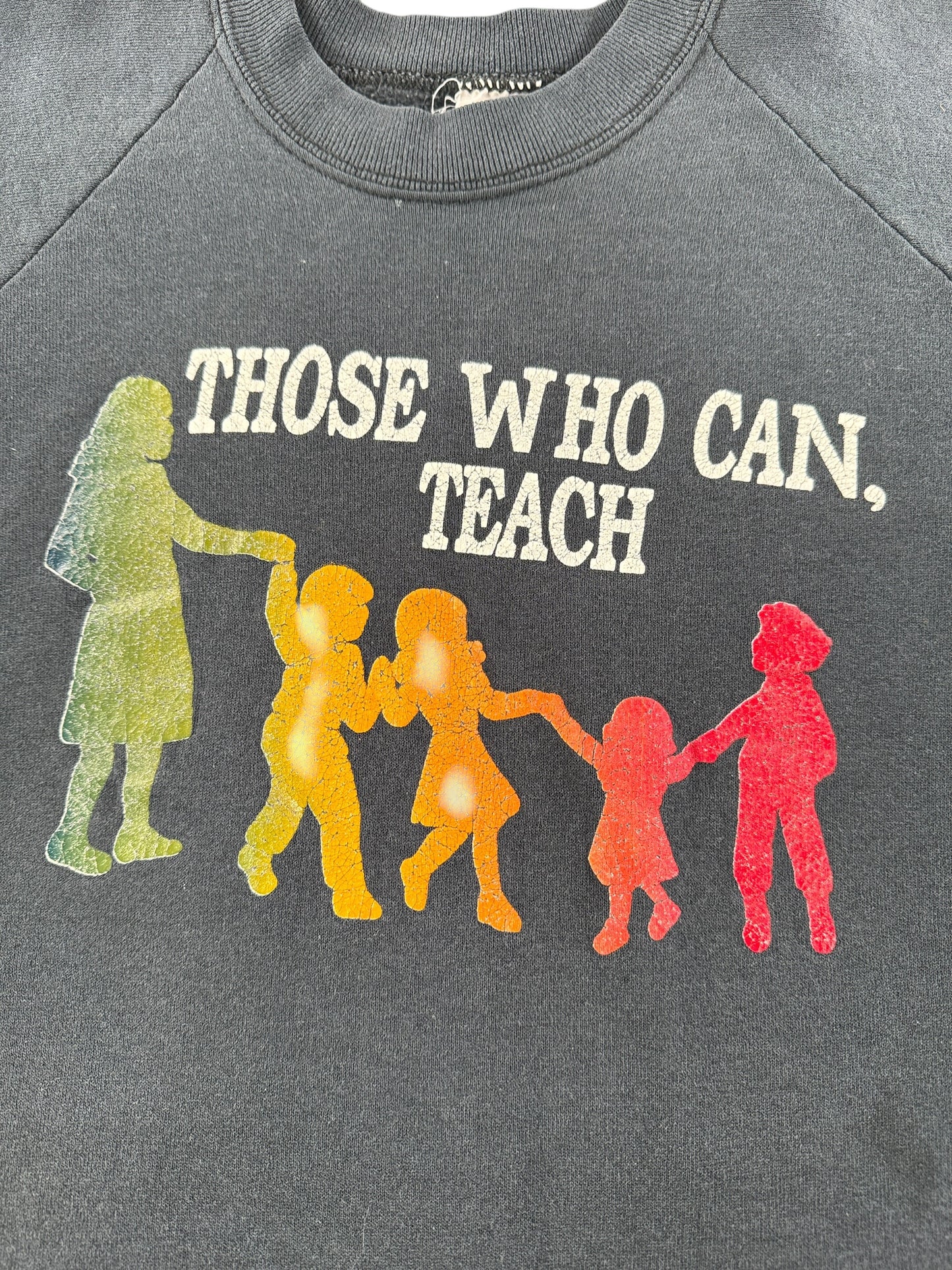 Graphic of Vintage Those Who Can Teach Crewneck SZ XL (Fits M)