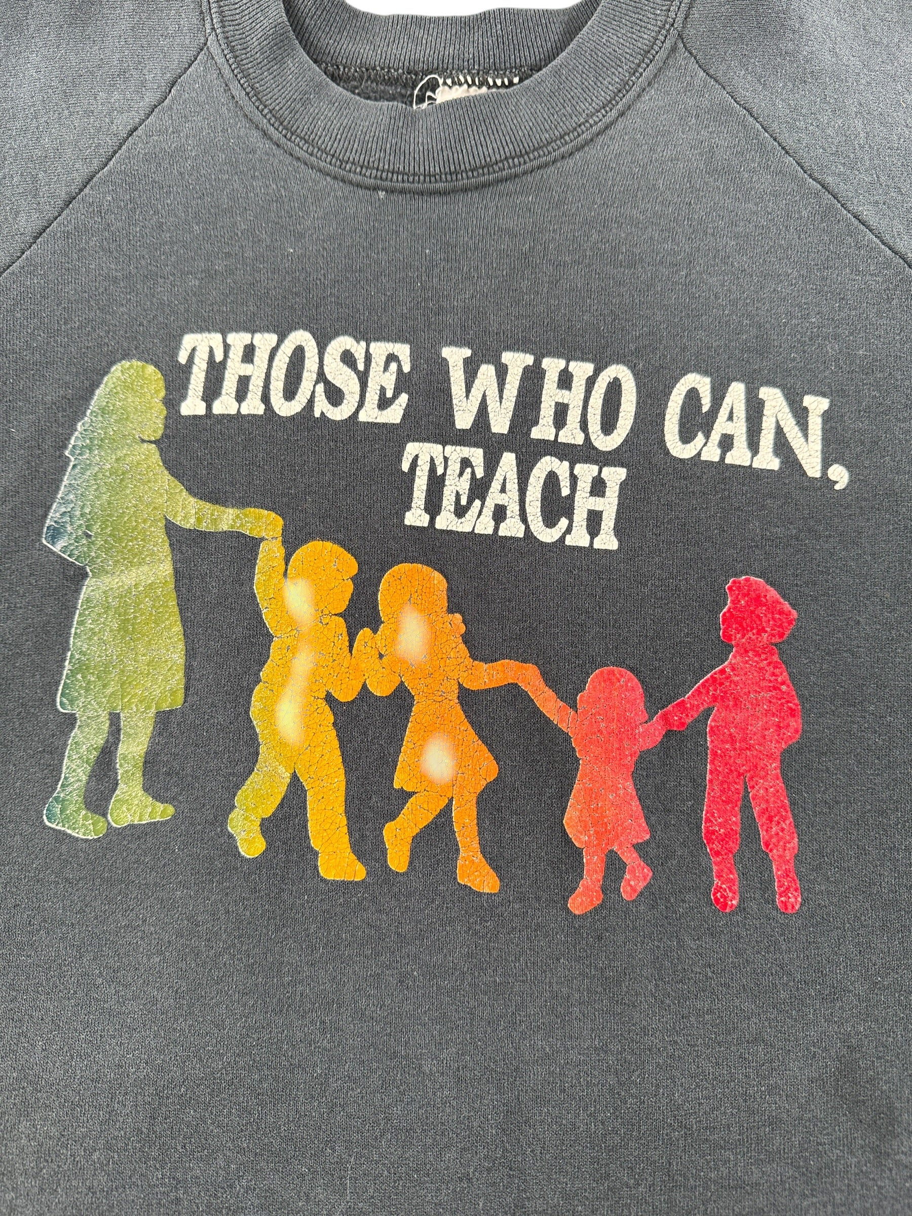 Graphic of Vintage Those Who Can Teach Crewneck SZ XL (Fits M)