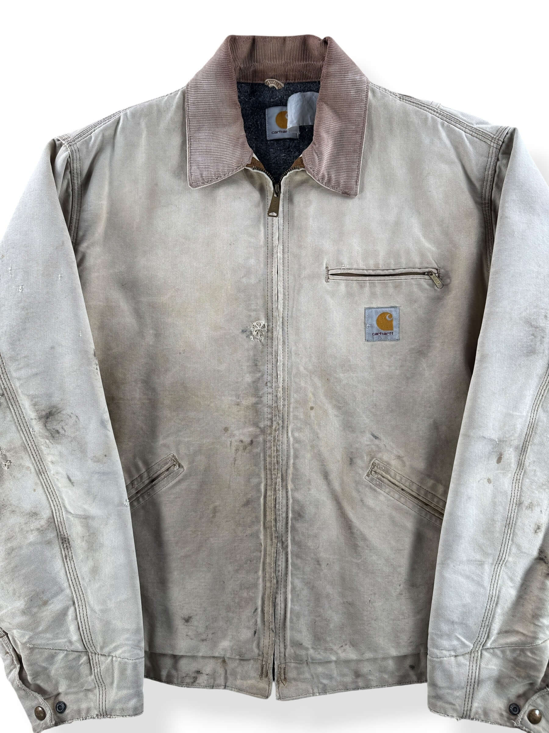 Front Close Up of Vintage Carhartt Detroit Jacket SZ XL