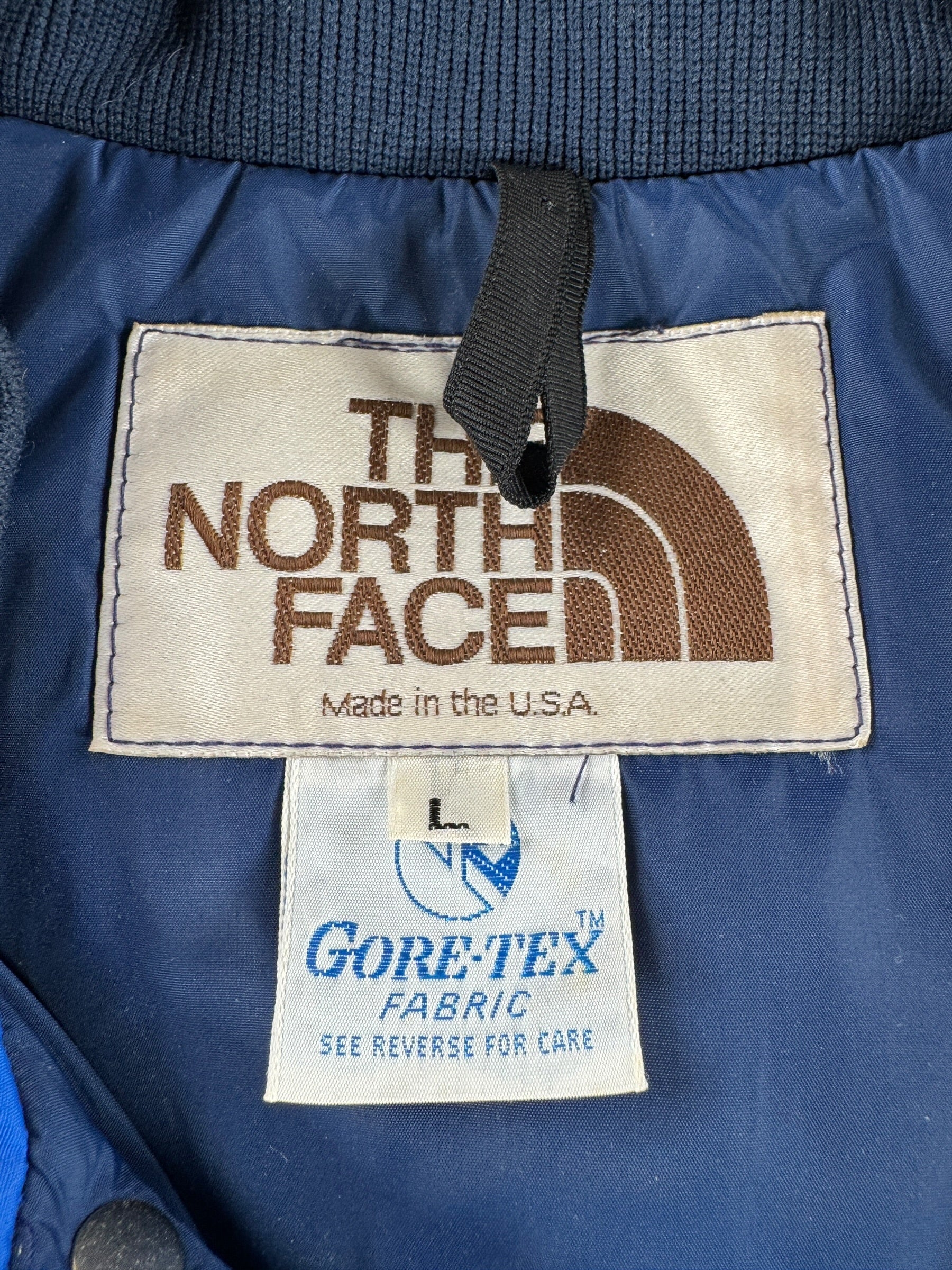 Label on Vintage Brown Label North Face Goretex Parka SZ L