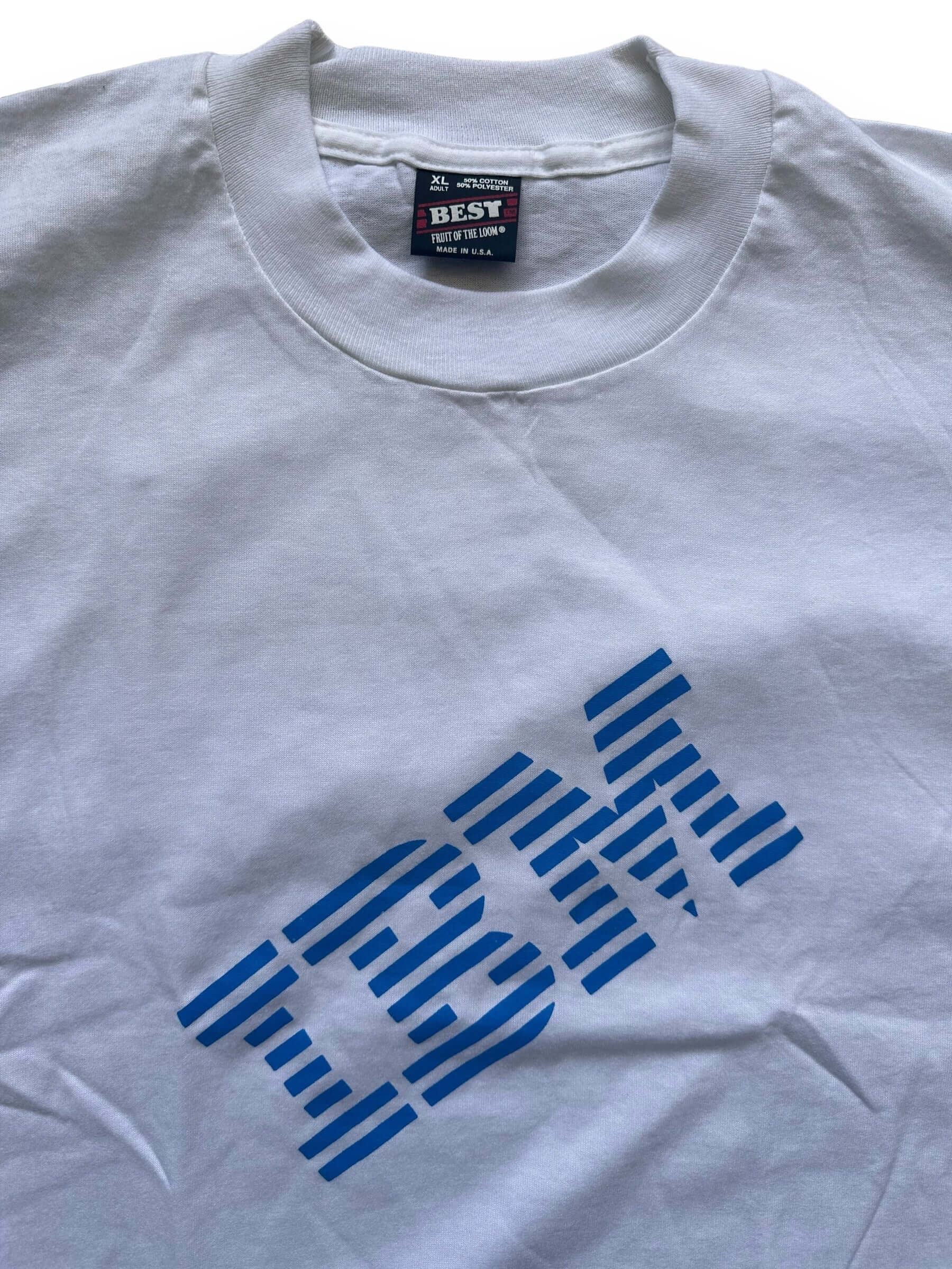 Tag and Front IBM Graphic Detail View of Vintage NOS IBM T-Shirt SZ XL