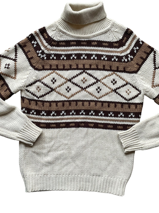 Full front view of Vintage 1970s K-Mart Ski Sweater SZ M | Barn Owl Sweaters | Seattle Vintage