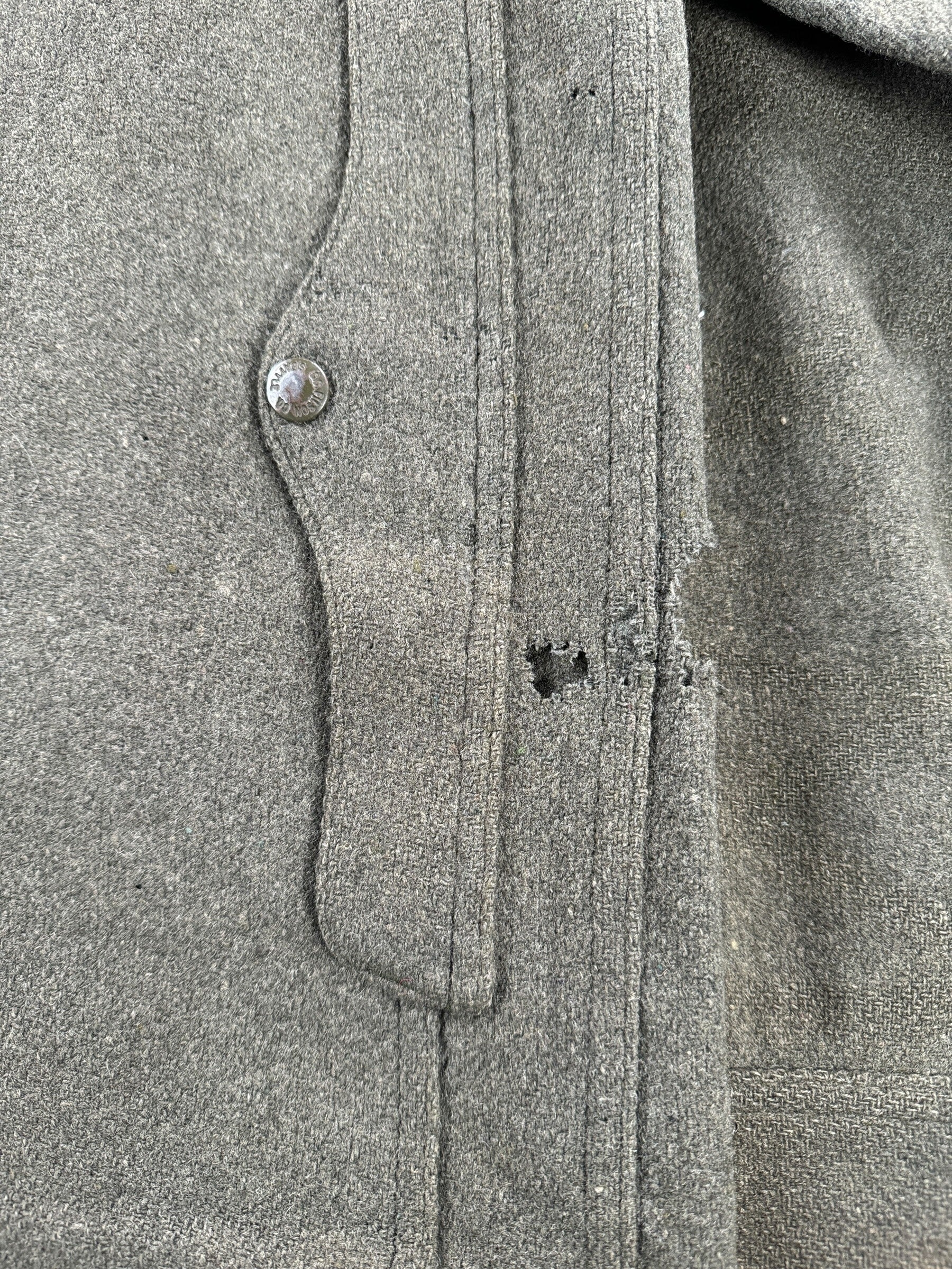 Holes on Vintage Filson Wool/Nylon Blend Jacket SZ L AS IS