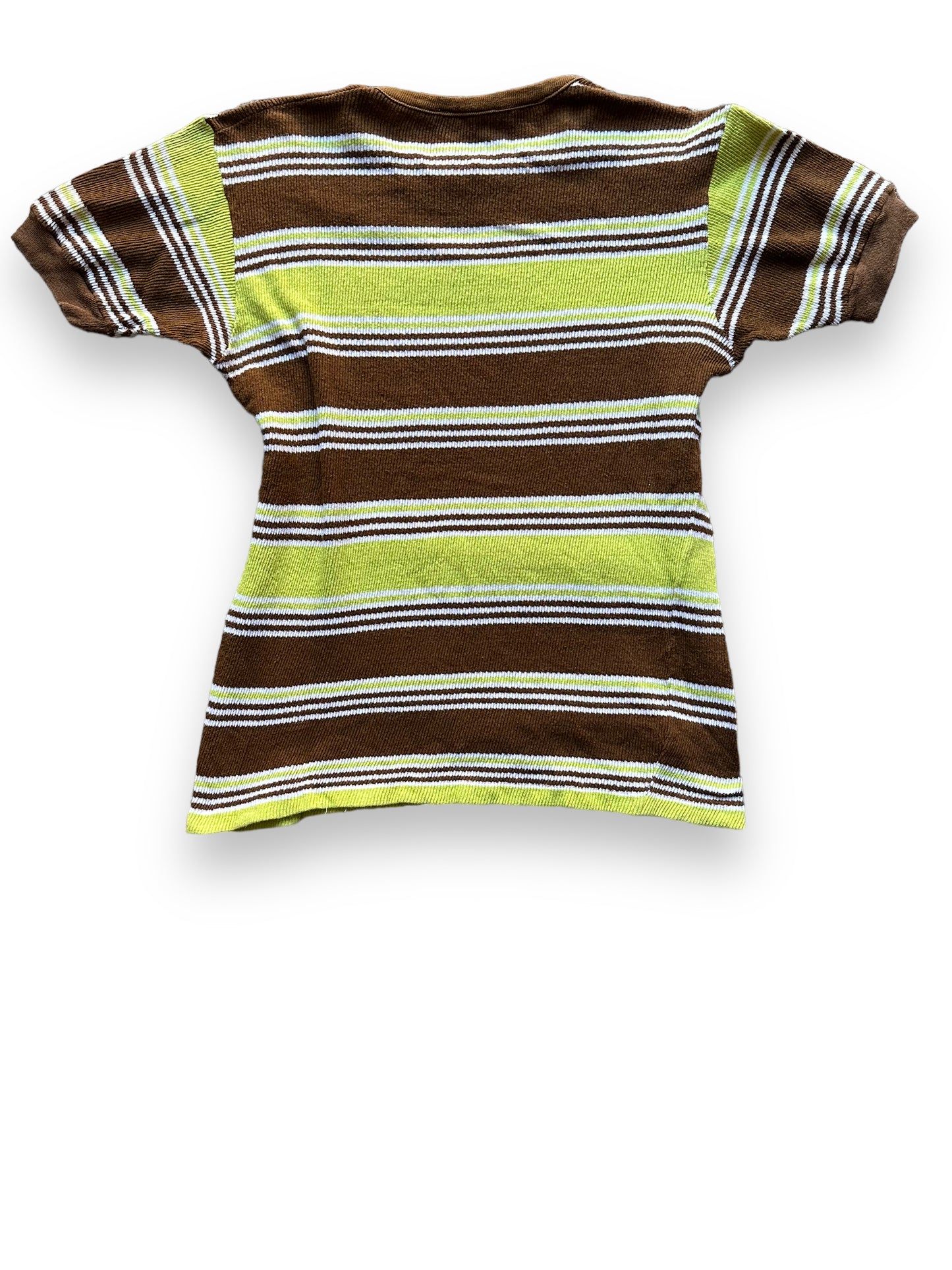 Rear View of Vintage Sears Sport Knit Striped Cotton Top SZ M | Vintage Striped Shirts Seattle | Barn Owl Vintage Tees Seattle