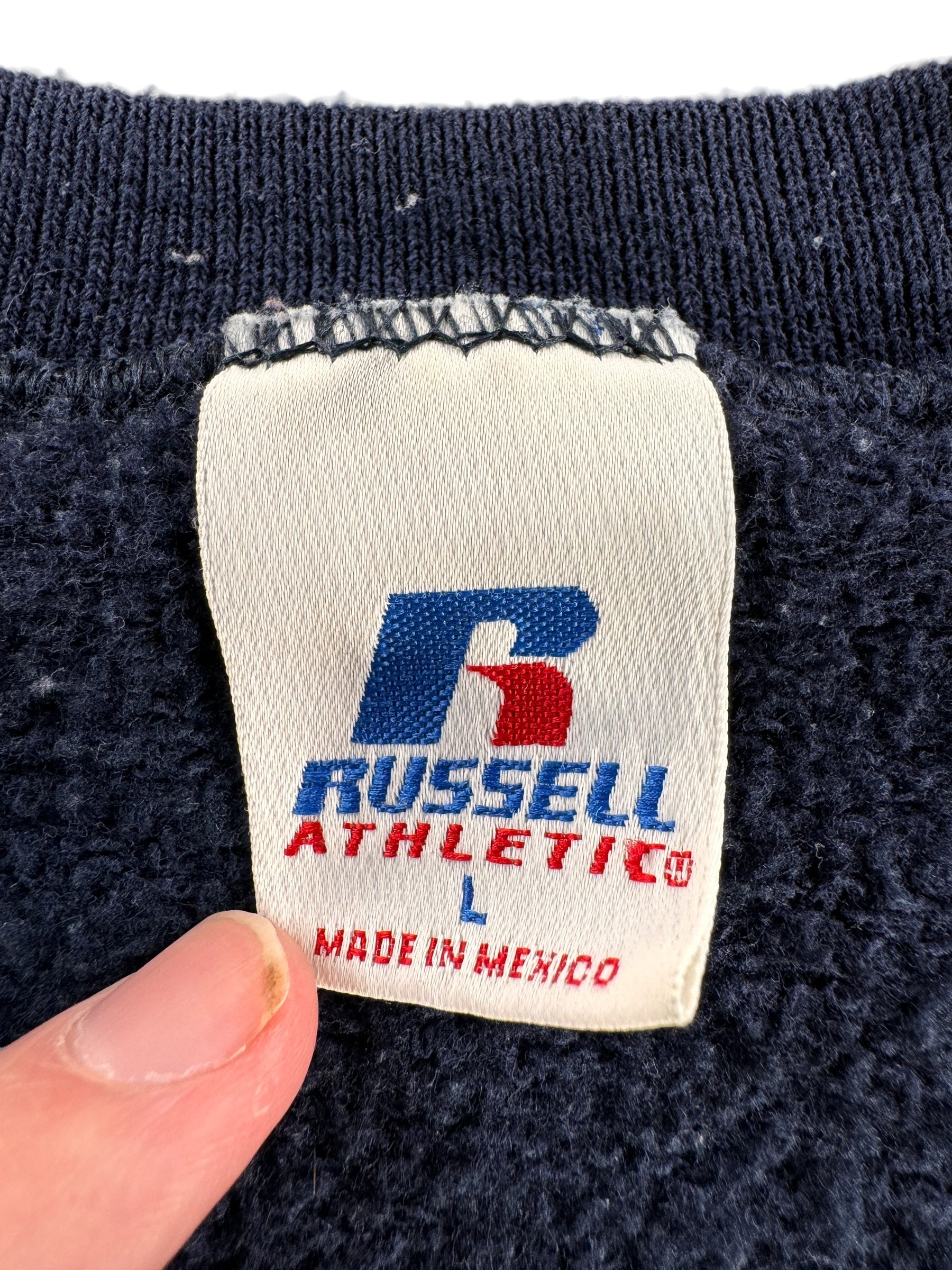 Tag on Vintage Blue Russell Single V Crewneck SZ XL