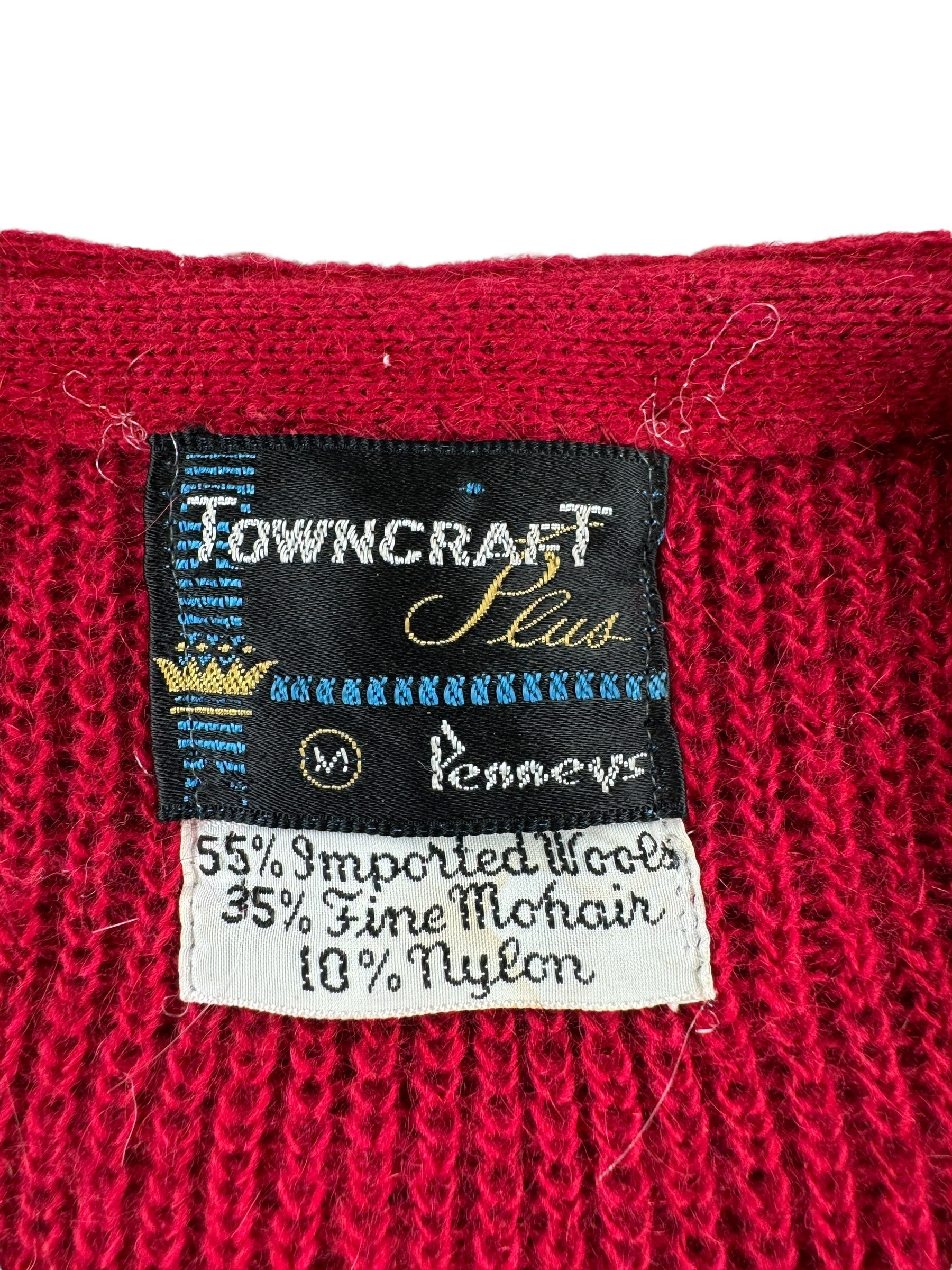 Tag on Vintage Towncraft Mohair Cardigan SZ M