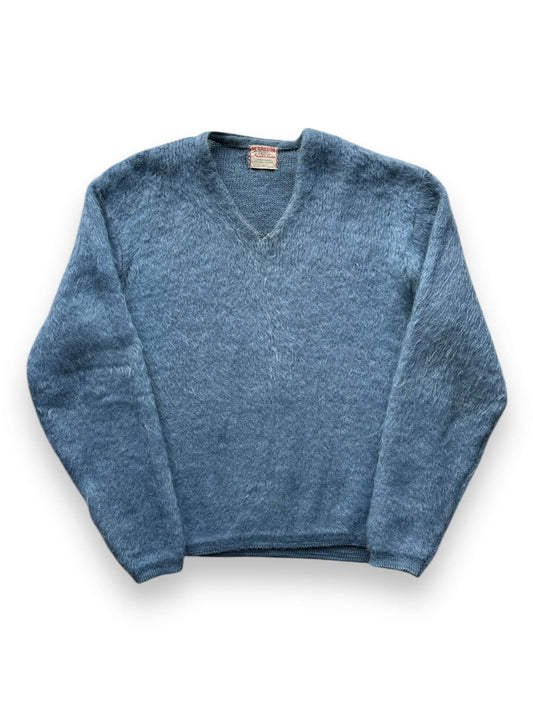 front of Vintage McGregor Powder Blue Mohair Sweater SZ XL