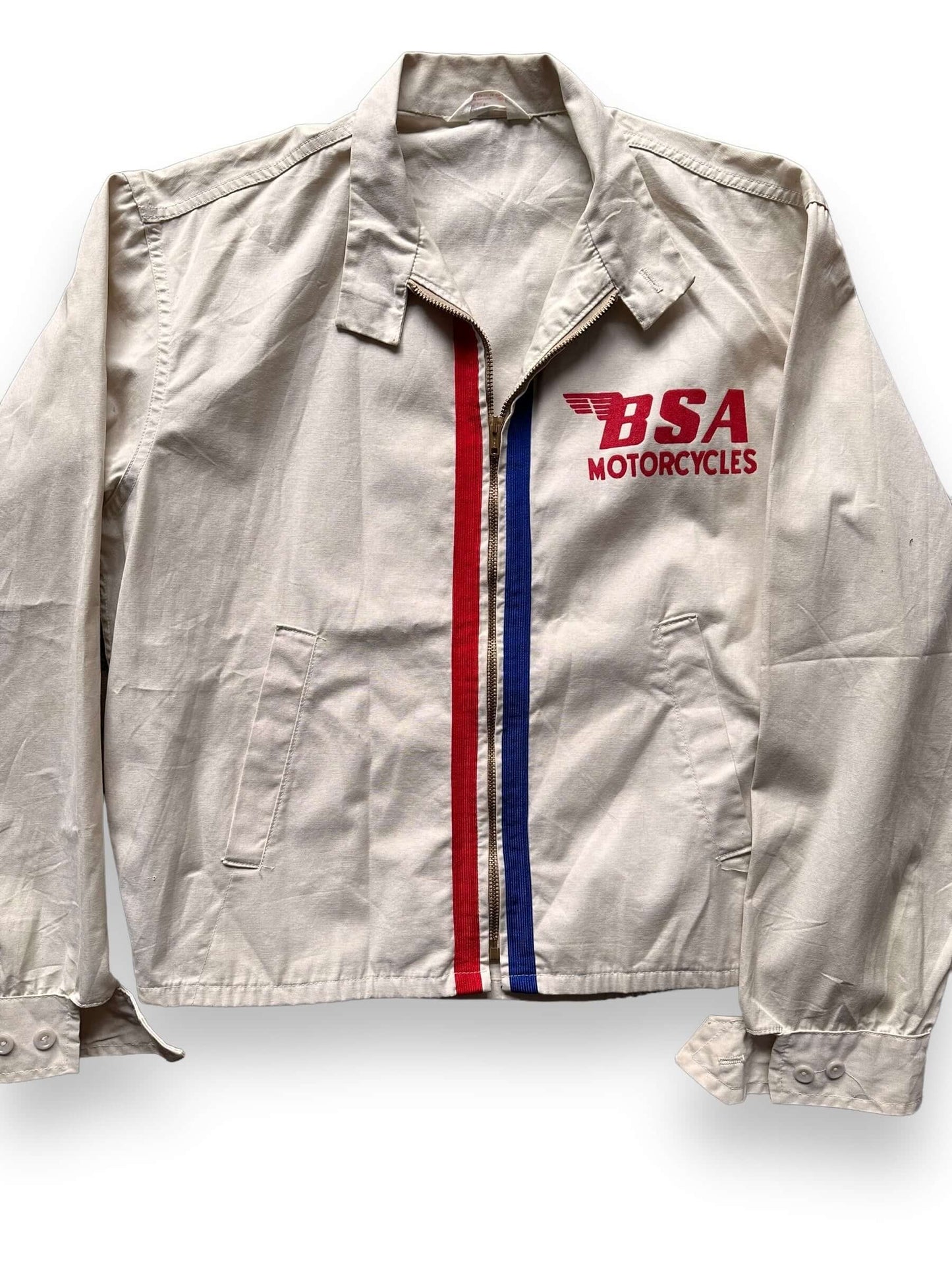 Front Detail on Vintage BSA Motorcycles Champion Racing Jacket SZ M