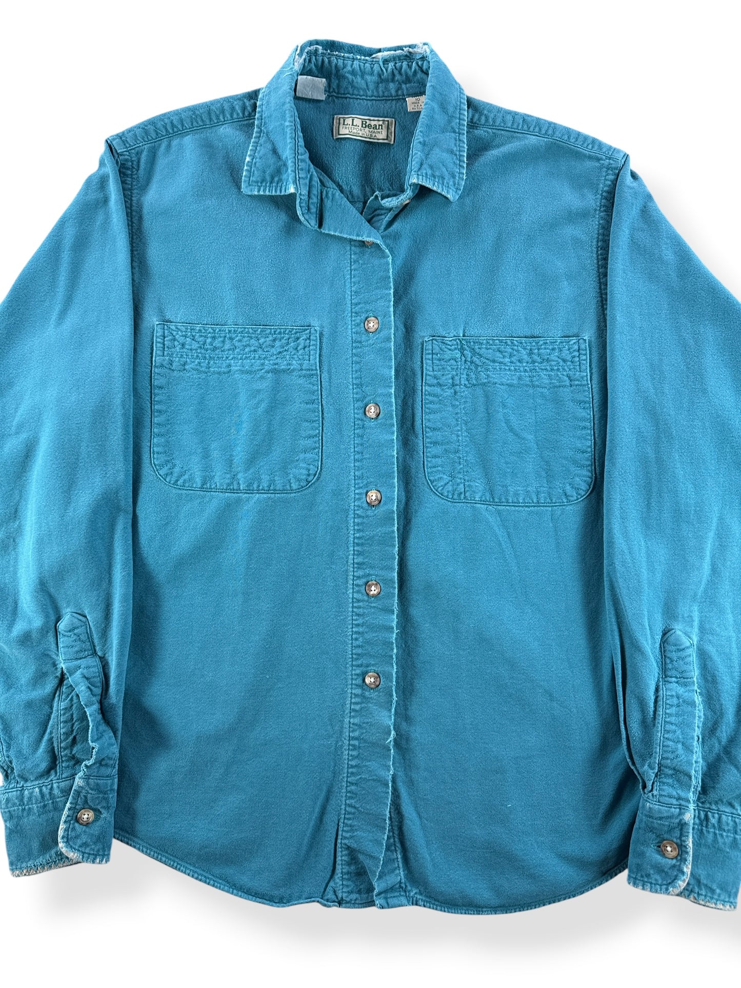 Front Close Up of Vintage L.L. Bean Chamois Shirt SZ 10