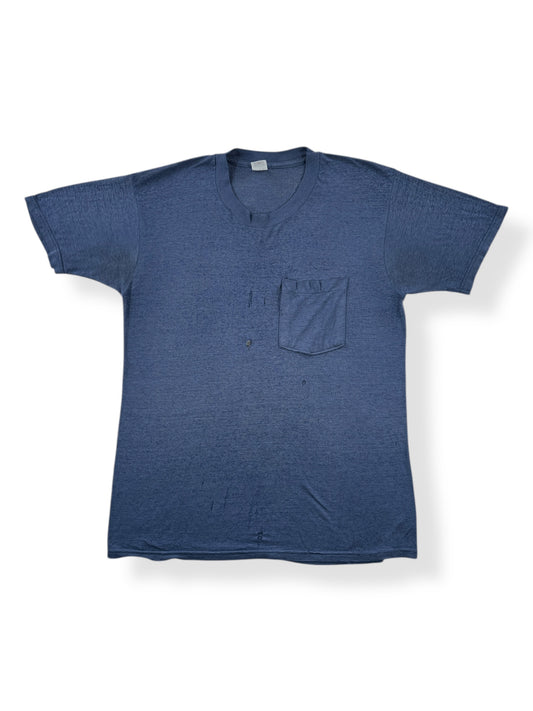 Front of Vintage Threadbare Blue FOTL Pocket Tee SZ M