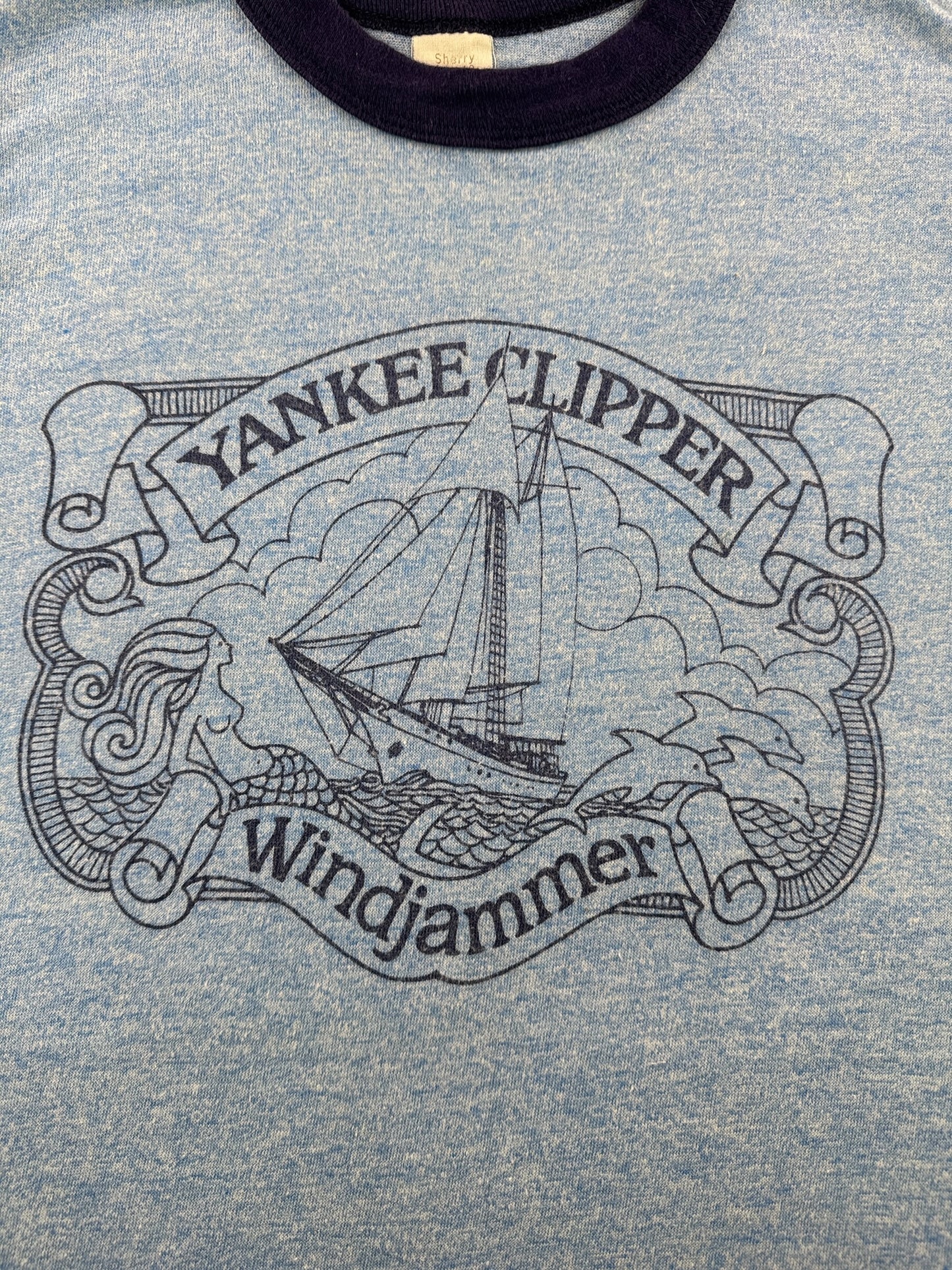 Graphic of Vintage Yankee Clipper Windjammer Ringer Tee SZ M (Fits XS)