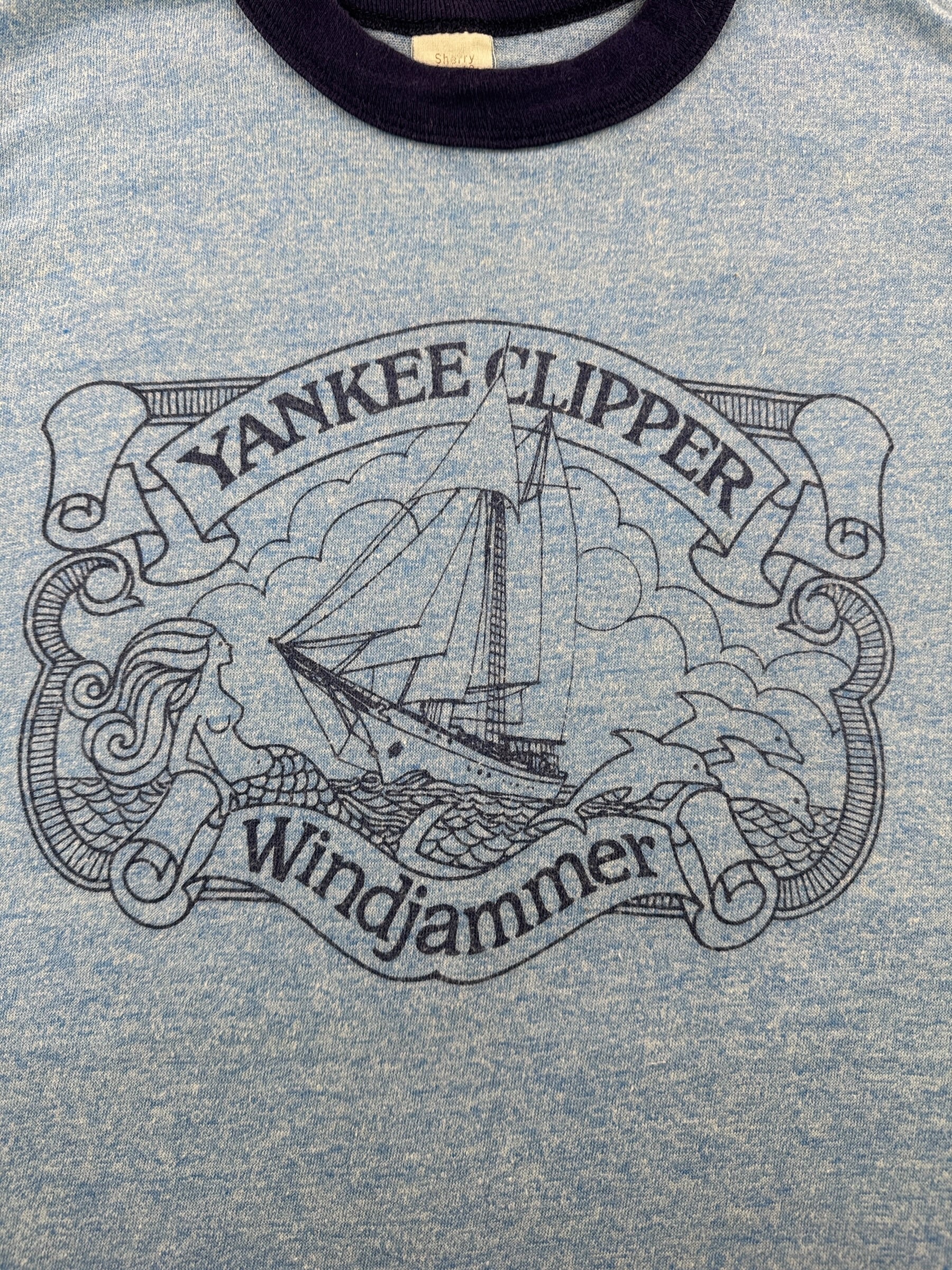 Graphic of Vintage Yankee Clipper Windjammer Ringer Tee SZ M (Fits XS)