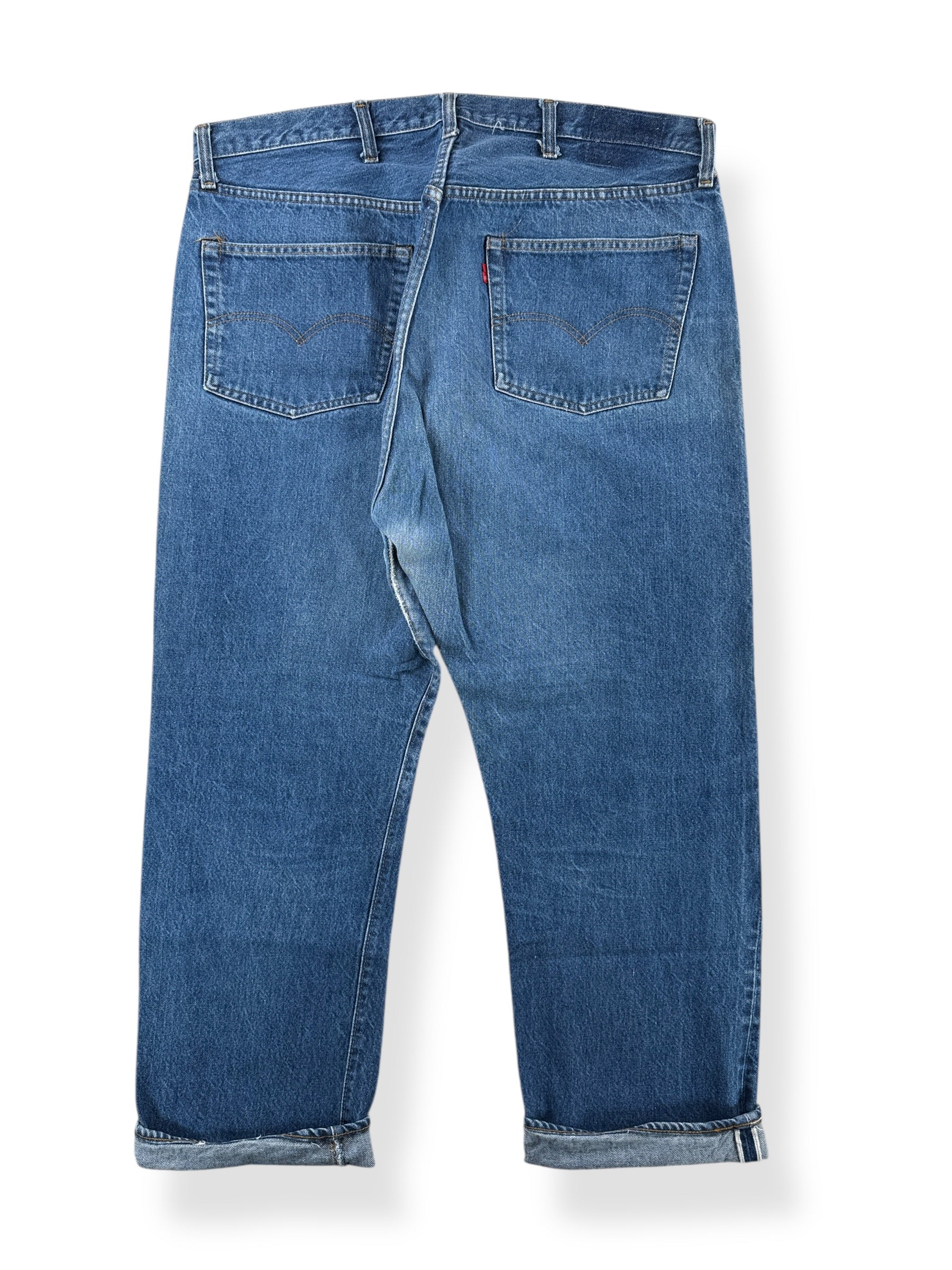 Back of Vintage Levis 501 Double Stitch Redlines Jeans W40