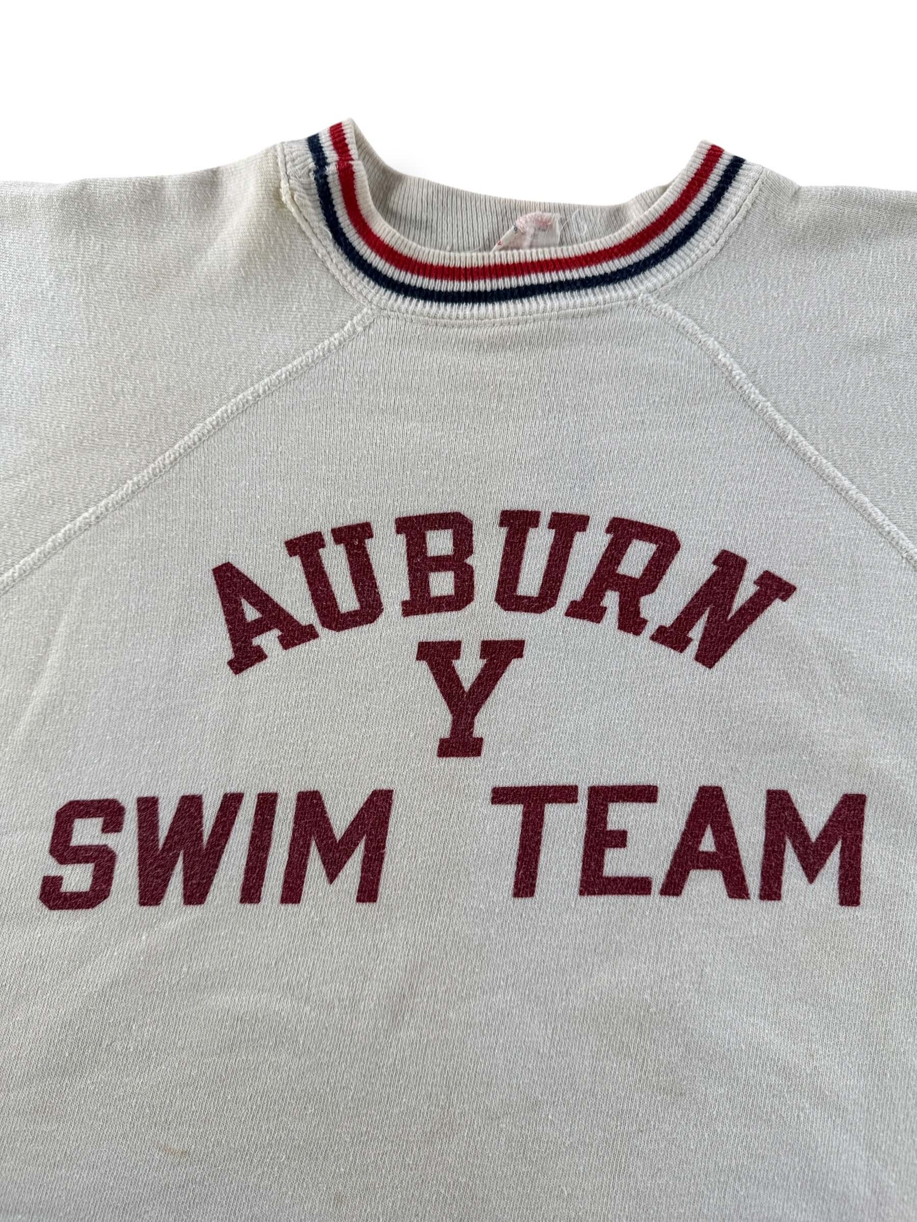 Graphic of Vintage Champion Running Man Auburn Y Swim Team Short Sleeve Crewneck SZ M - AS IS