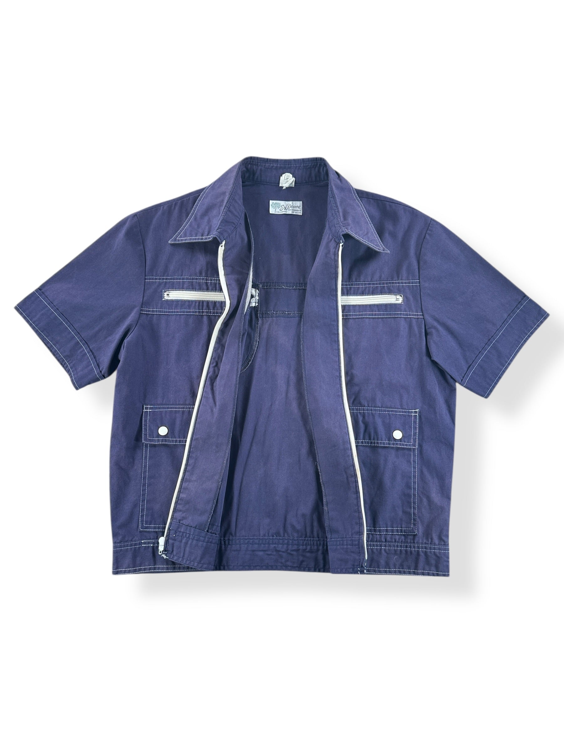 Inside of Vintage Cotton/Poly Short Sleeve Jacket SZ L