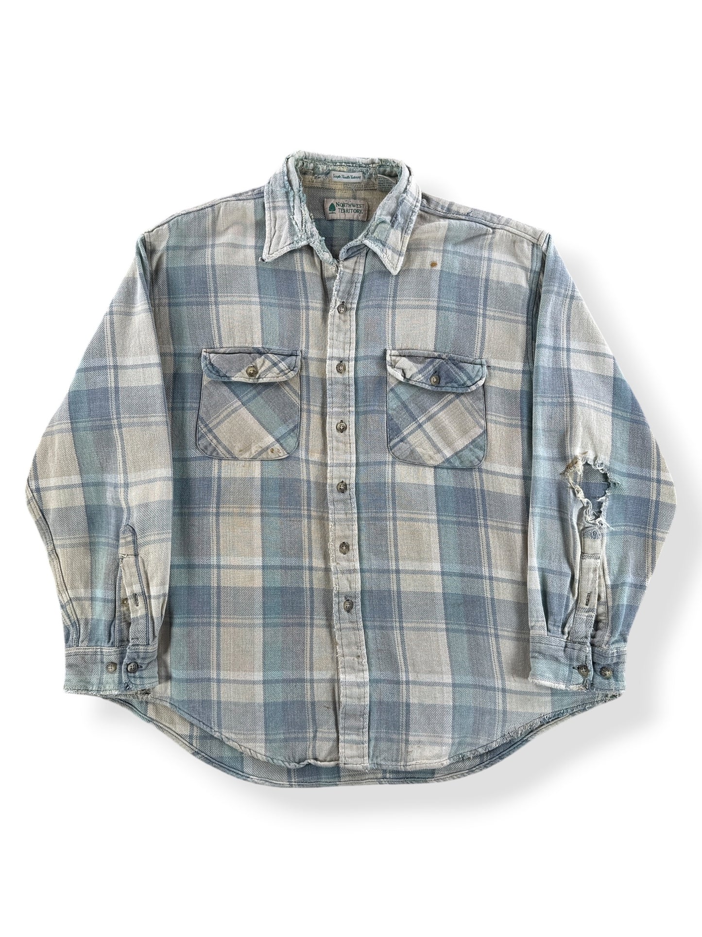 Front of Vintage NW Territory Thrashed Cotton Flannel SZ XL