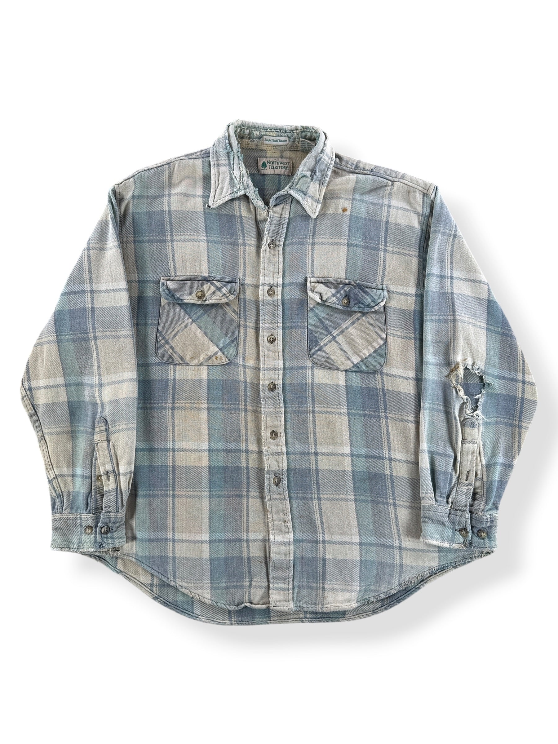 Front of Vintage NW Territory Thrashed Cotton Flannel SZ XL